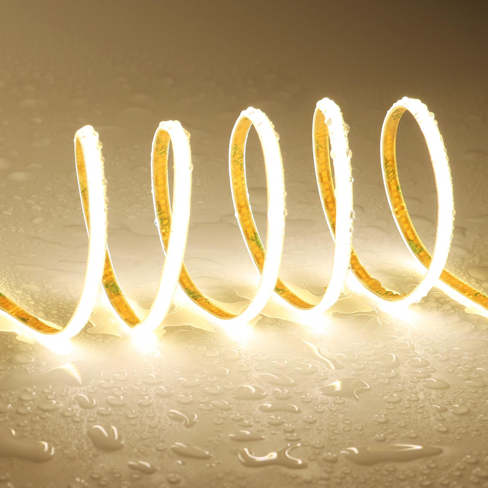 Topai 24V Thin 5Mm Cob Led Strip Waterproof 4000K Natural White 16.4Ft Bright 4000Lm Cri>90 Uniform Dotless 400Leds/M Self Adhesive Flexible Cuttable For Diy  Bedroom  Under Cabinet Lighting