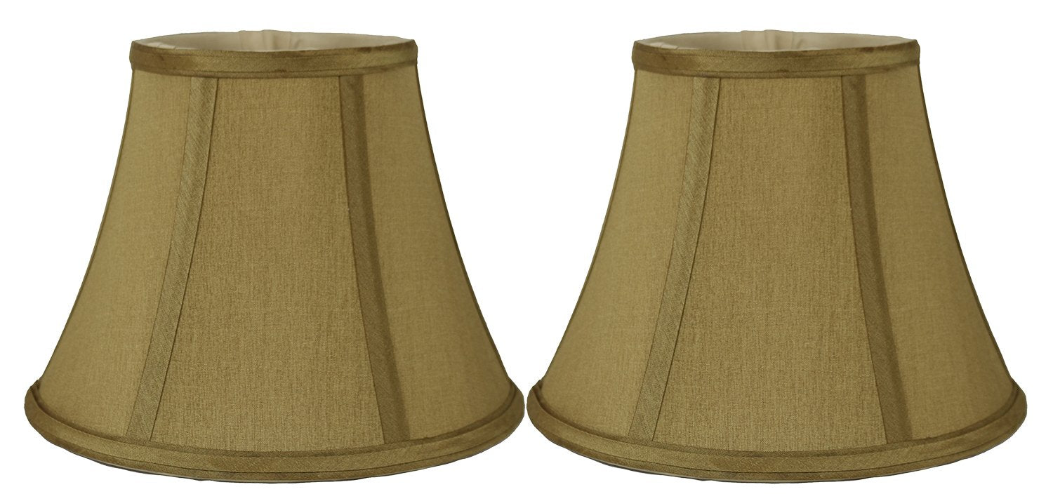 Urbanest Softback Bell Lampshade Set of 2, Faux Silk, 5x9x7 inches, Gold, Spider-fitter