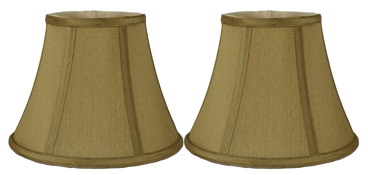 Urbanest Set Of 2 Softback Bell Lampshade, Faux Silk, 5-Inch By 9-Inch By 7-Inch, Gold, Spider-Fitter
