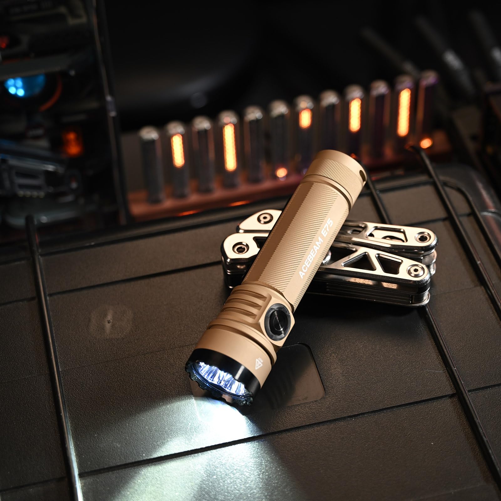 ACEBEAM E75 4000 High Lumens 440M Flashlight, Super Bright LED Flashlight Rechargeable, IPX8 Water-Resistant EDC Flash Light, 26