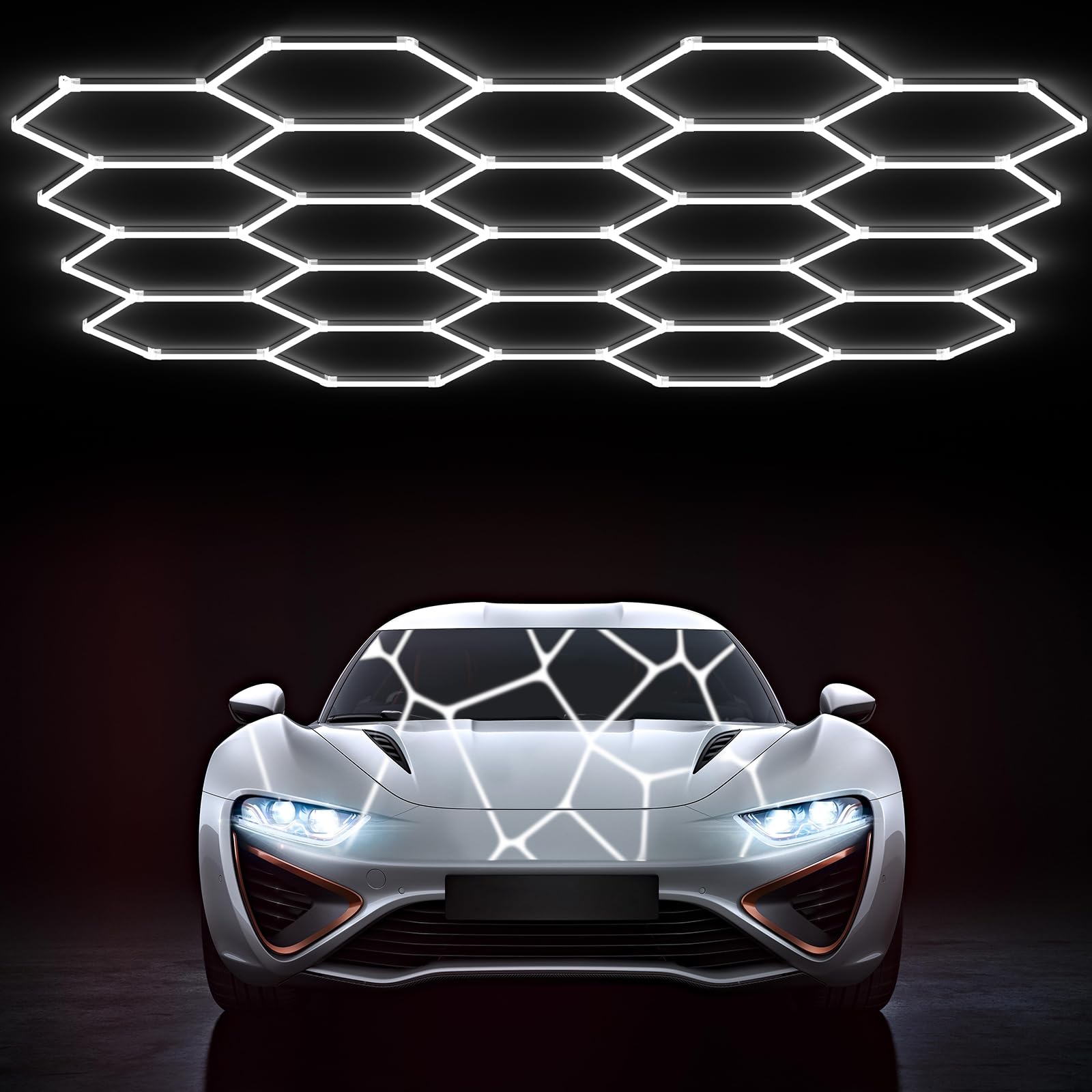 HYPERLITE Gen 2 Hexagon LED Lights: 581W 58100LM 22 Grids DIY Hexagon Led Lights, 6500K Ultra Bright, Easy Install, Durable Desi