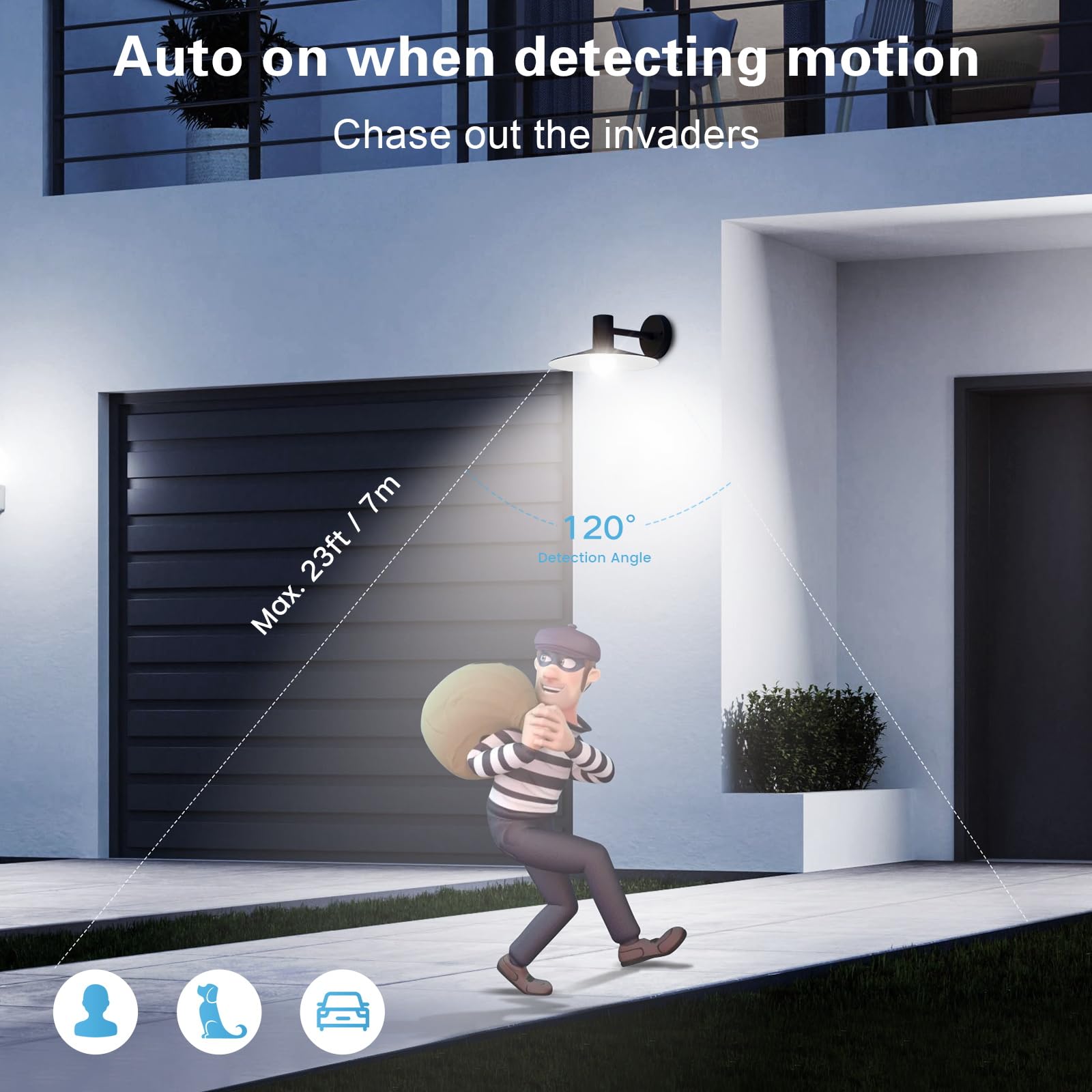 Motion Sensor Light Bulbs, 13W (100Watt Equivalent), Motion Activated Dusk To Dawn Security Led Bulb, 5000K Daylight, Energy-Efficient, For Indoor And Outdoor Lighting, Porch, Stairs, Hallway 2Pack