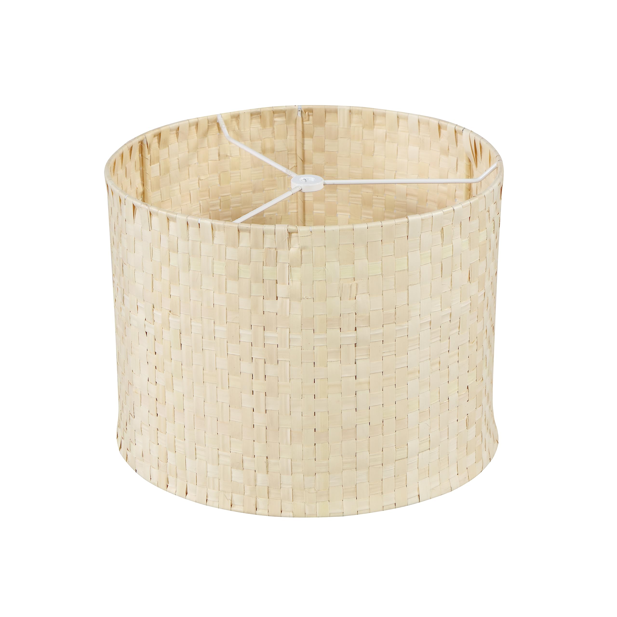 Aspen Creative 31603, Drum Spider Lamp Shade, Natural Palm Leaf, 12&quot; Top x 12&quot; Bottom x 9&quot; Slant Height
