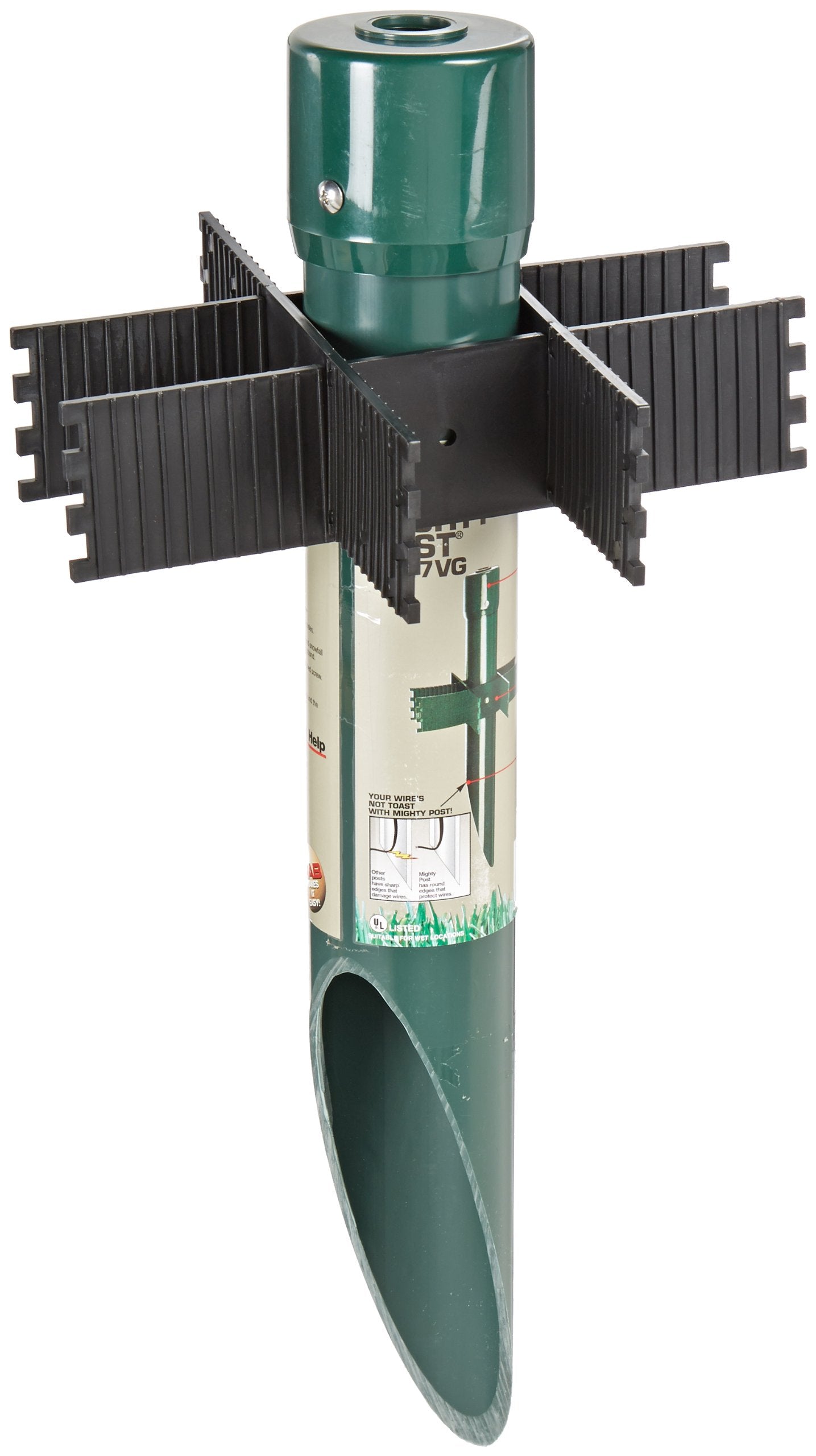 RAB Lighting MP17VG Landscape Lighting Post, Polyvinyl Chloride, Verde Green