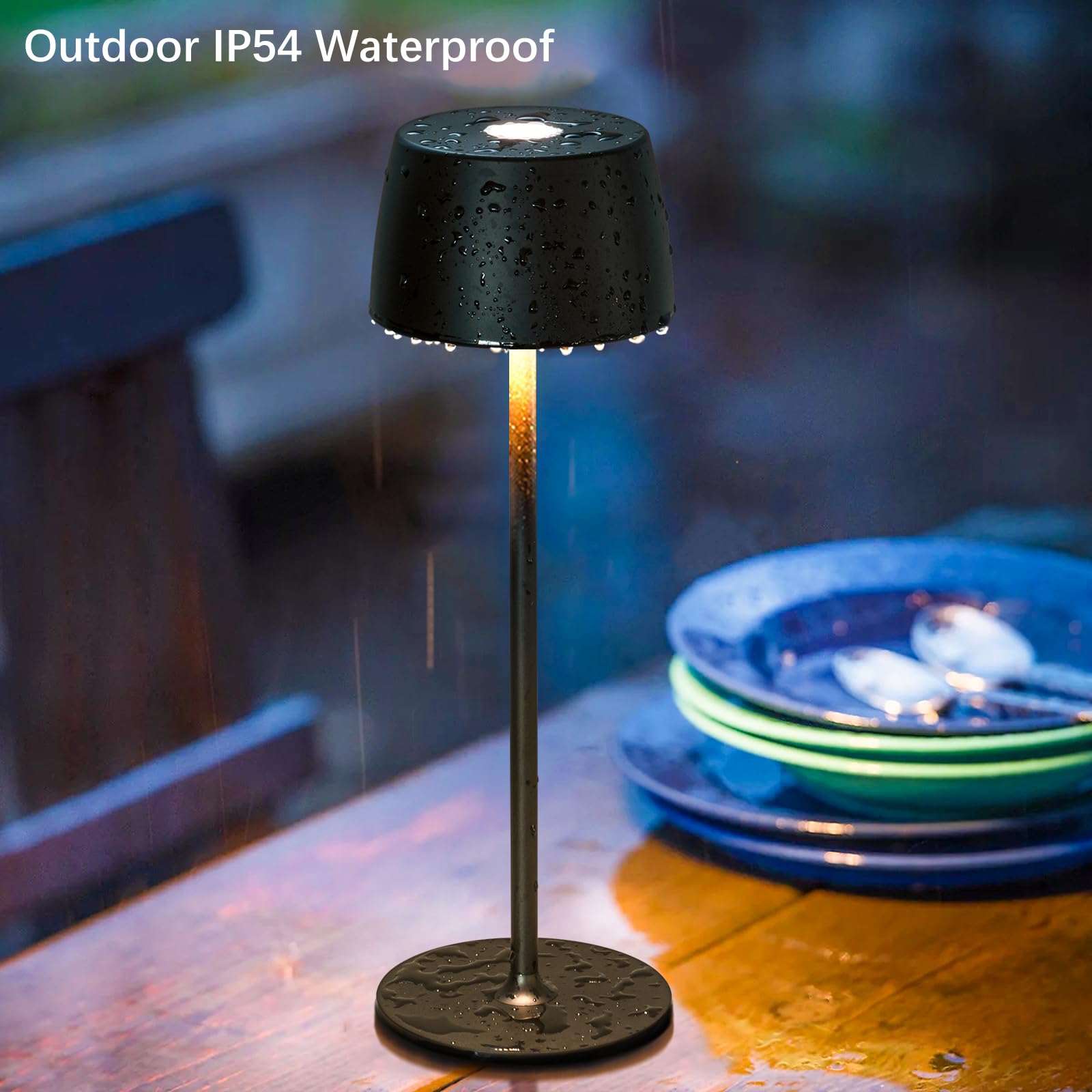 Enjeda 2Pack Cordless Rechargeable Led Table Lamp - Waterproof Battery-Powered Portable Indoor/Outdoor Lighting For Patio, Resta