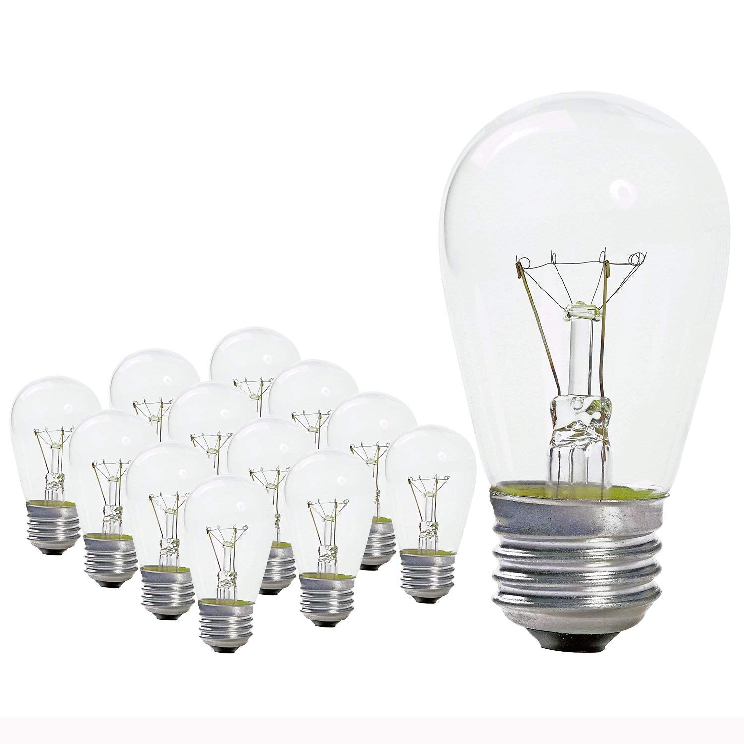 Bulbrite 25 Pack S14 Clear Indicator Lightbulb 11 Watt 130 Volt 2500 Hour