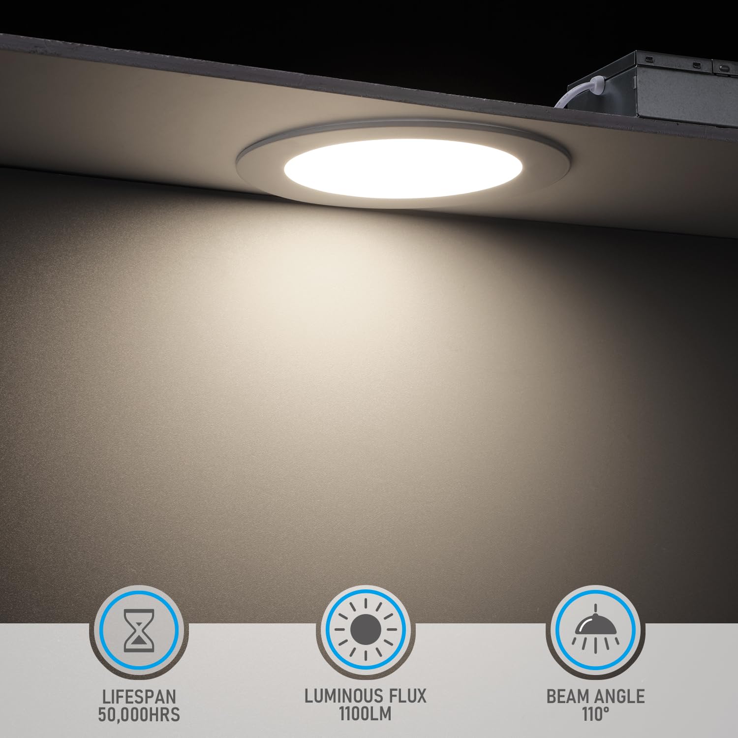 Torchstar 6 Inch Slim Led Recessed Lighting With Junction Box, Cri90 Aluminum Dimmable 12W Ultra-Thin Led Recessed Light, 4000K