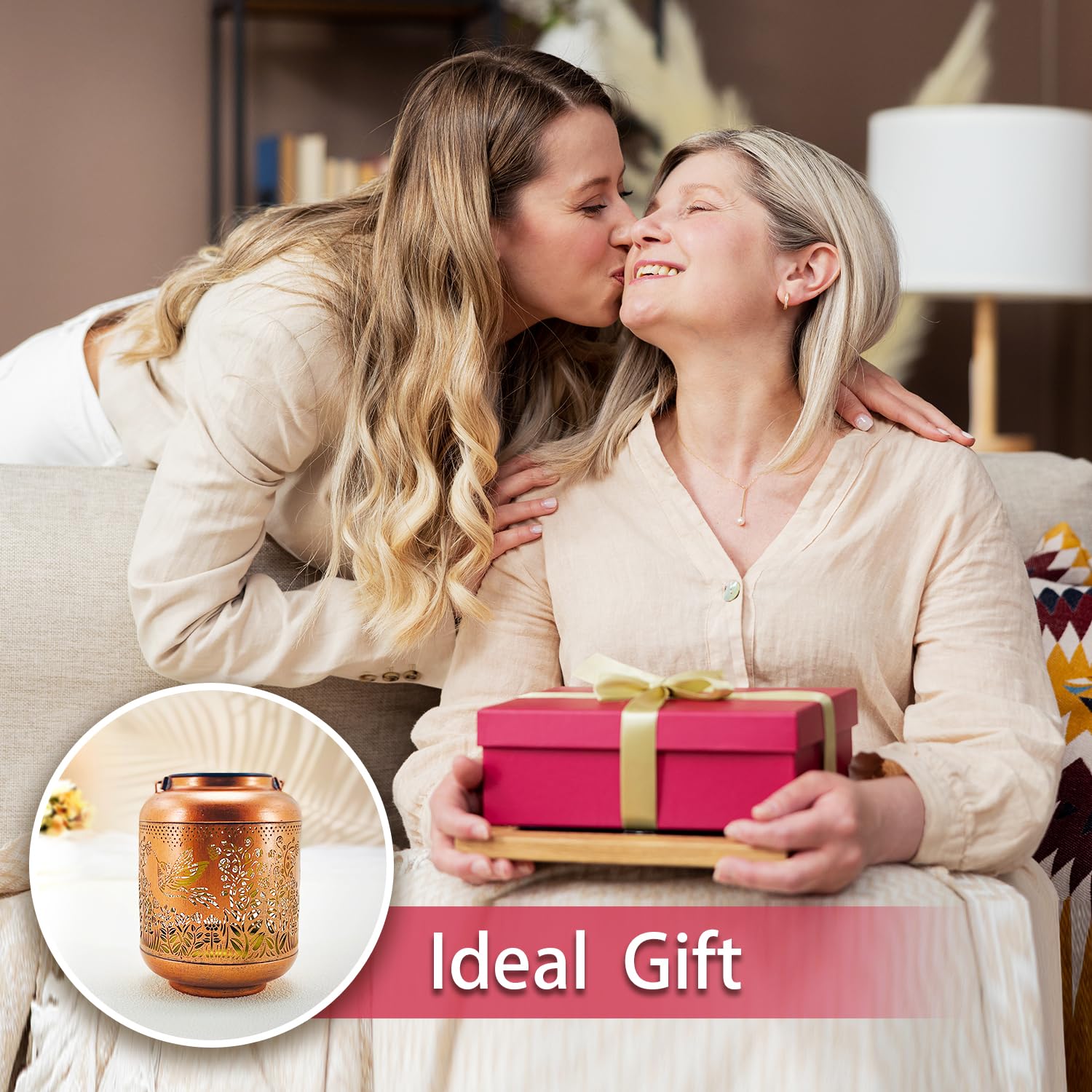 2 Pack Hummingbird Outdoor Solar Hanging Lanterns Waterproof Led Solar Lights Metal Decorative Lanterns For Garden, Patio, Courtyard, Backyard, Yard Decor Unique Hummingbird Gifts For Women Gardening