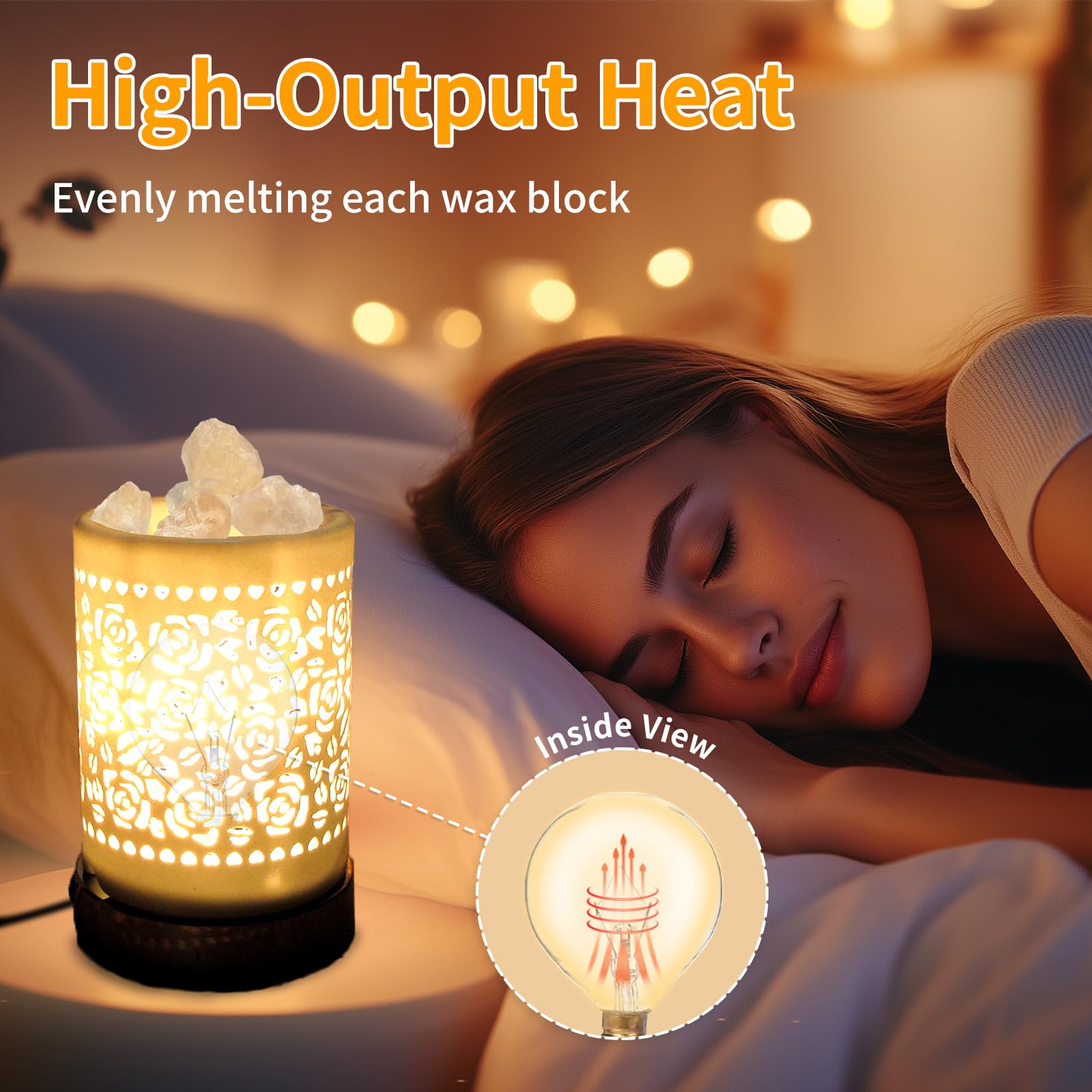 HINUAXBULB 40W G50 Wax Warmer Bulbs - 8 Pack, Clear Fiberglass, Incandescent E12 Base for Indoor/Outdoor Use
