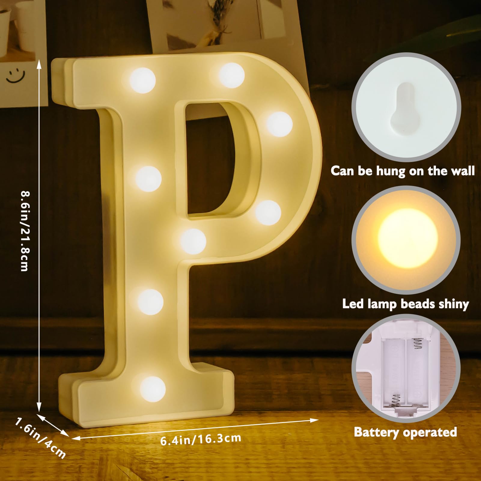 IFDGCTK Light Up Letters - LED Alphabet Marquee Lights, Portable Acrylic, Warm Light, Battery Powered, Home Decor