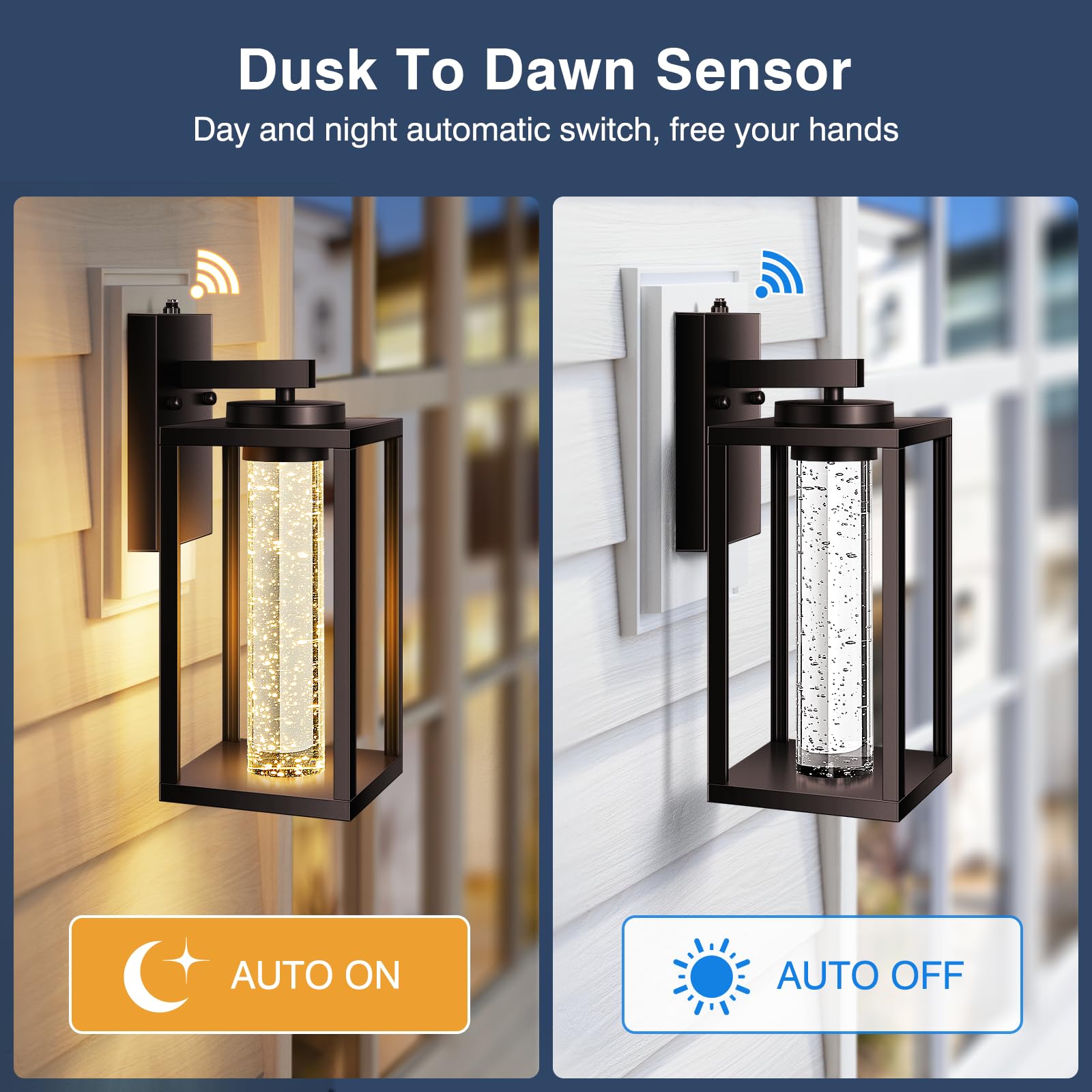 VIANIS Outdoor Wall Lantern - Large Oil Rubbed Bronze, Built-in LED, Waterproof, Tall 1-Pack, Model V8114M