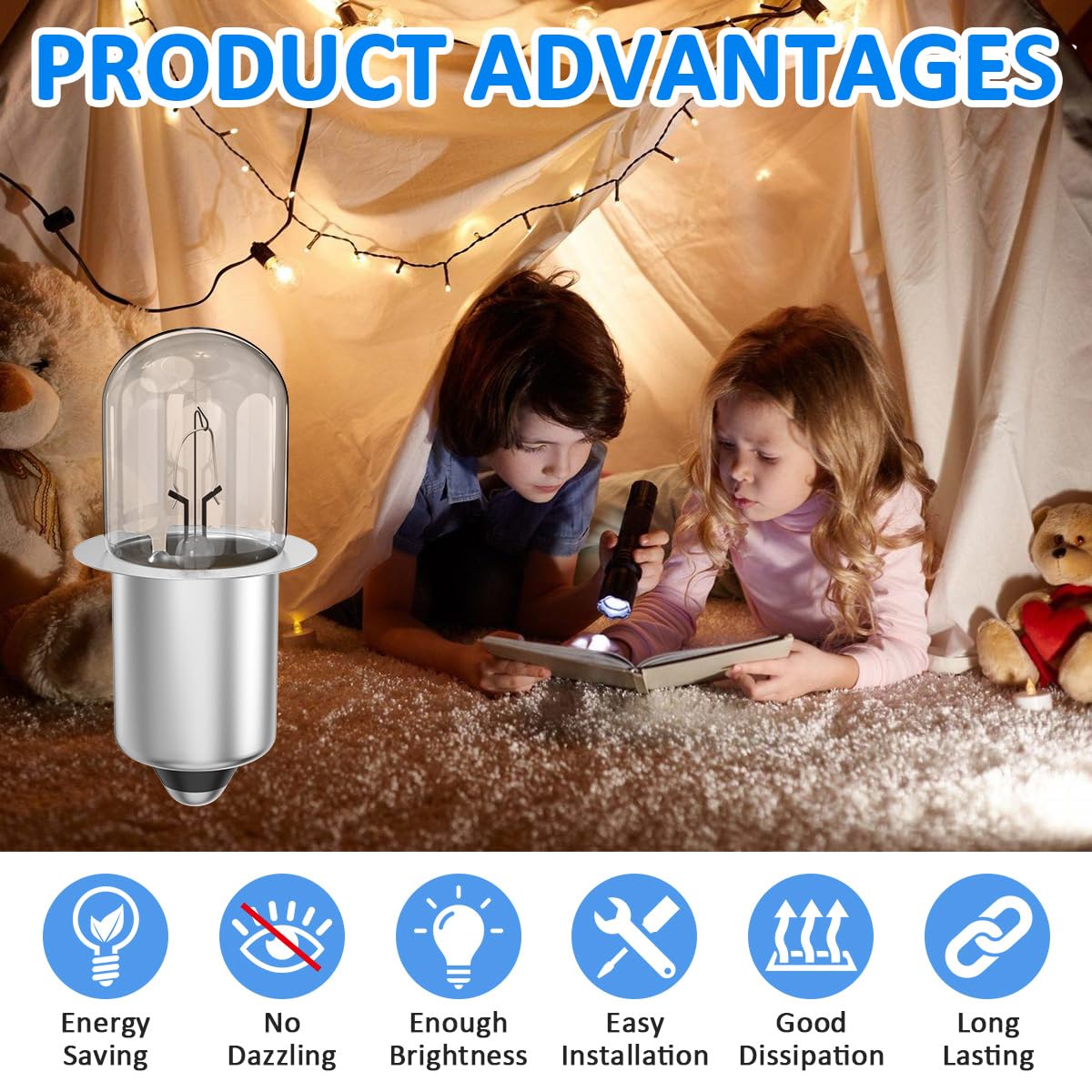 Eagleggo 18V 0.6A Handheld Flashlights Xenon Bulb Replacement For Ryobi 18 Volt One+ Cordless P700 P703 P704 Fl1800 Worklights Dewalt Flashlight Dw9083 Dw908 Dw919 Dc509 Flashlight - 6 Pack