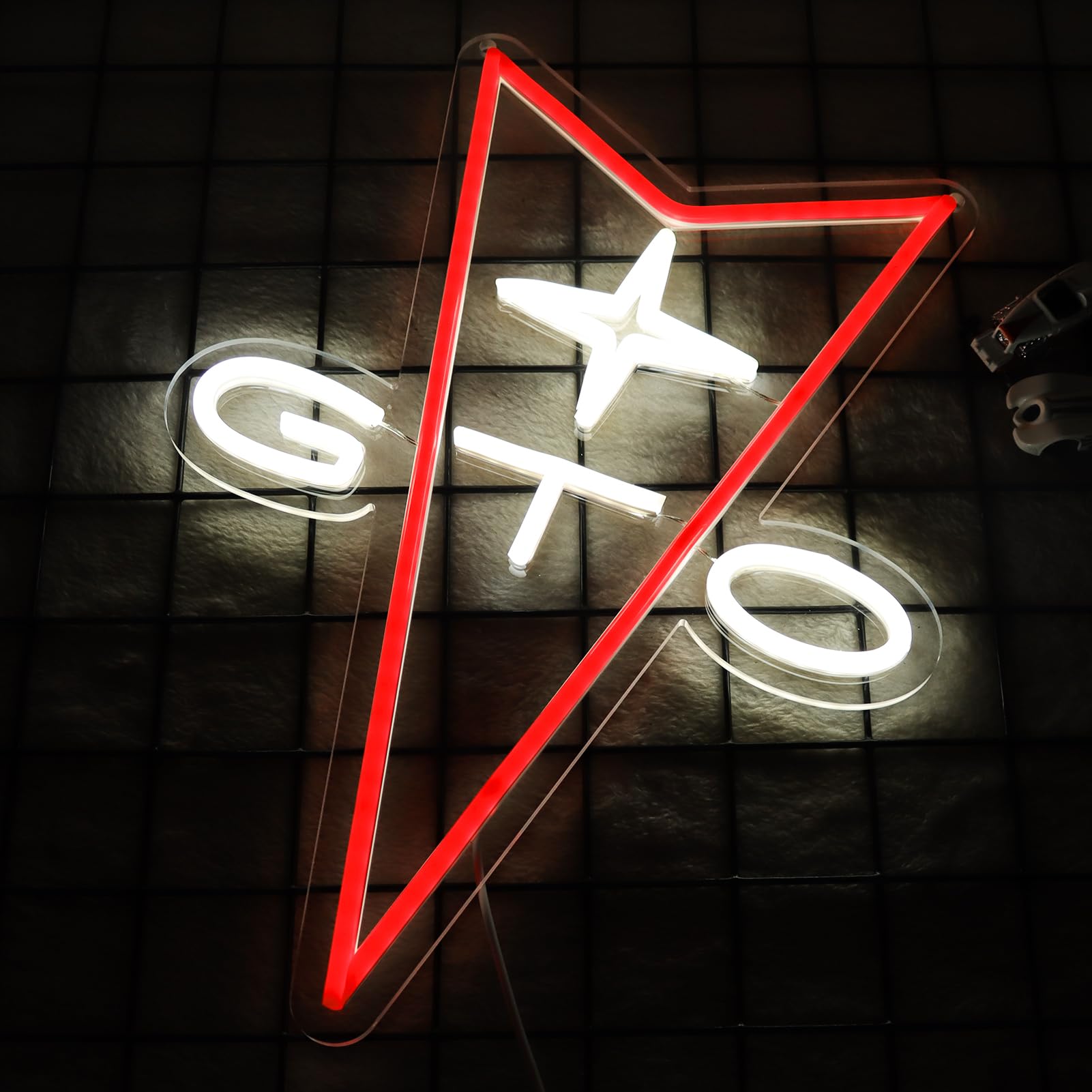 AHlove Neon Car Sign for Wall Decor, LED Business Sign, 16x12 Inch, GTO-001, Suitable for Man Cave, Garage, Party, Christmas Gifts