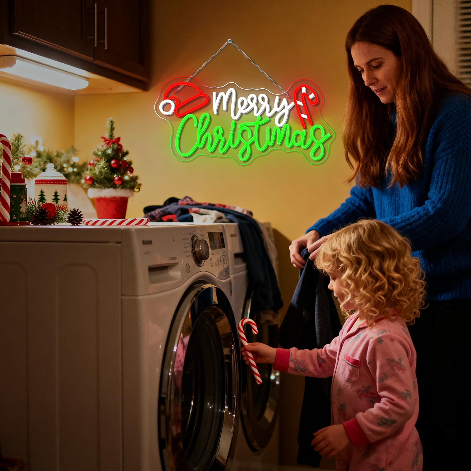 Nosun Nosun Merry Christmas Candy Cane Neon Sign Led Lighted Dimmable Switch Christmas Gift Decorations For Xmas Party Kids Bedroom Bar Pub Club Decor