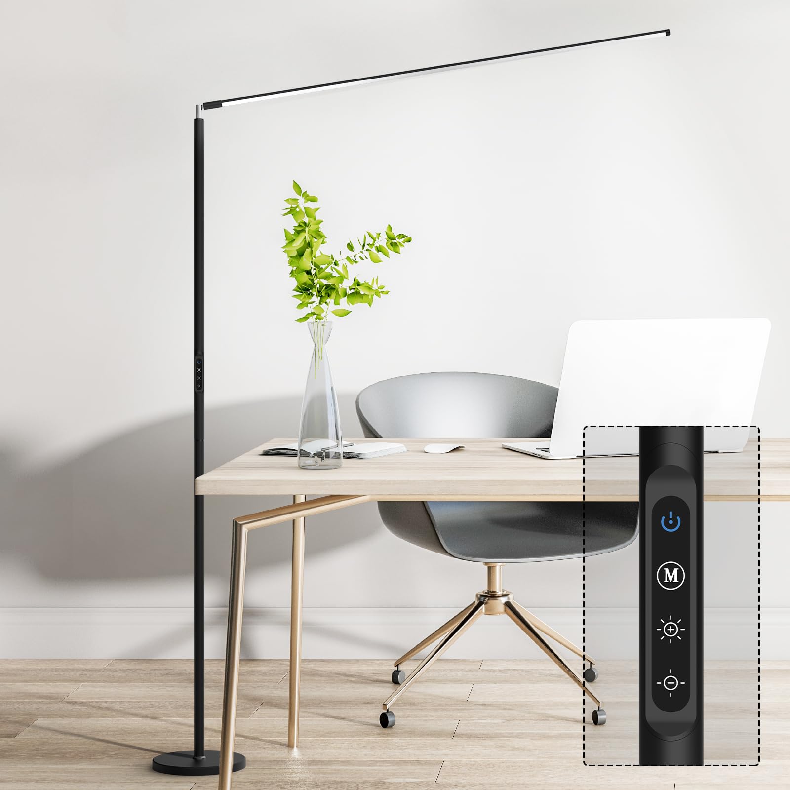 SAMPHON LED Floor Lamp, Bright Eye-Care Standing Lamp, Home Decor with Touch Control Dimmable Reading Light for Living Room, Bed