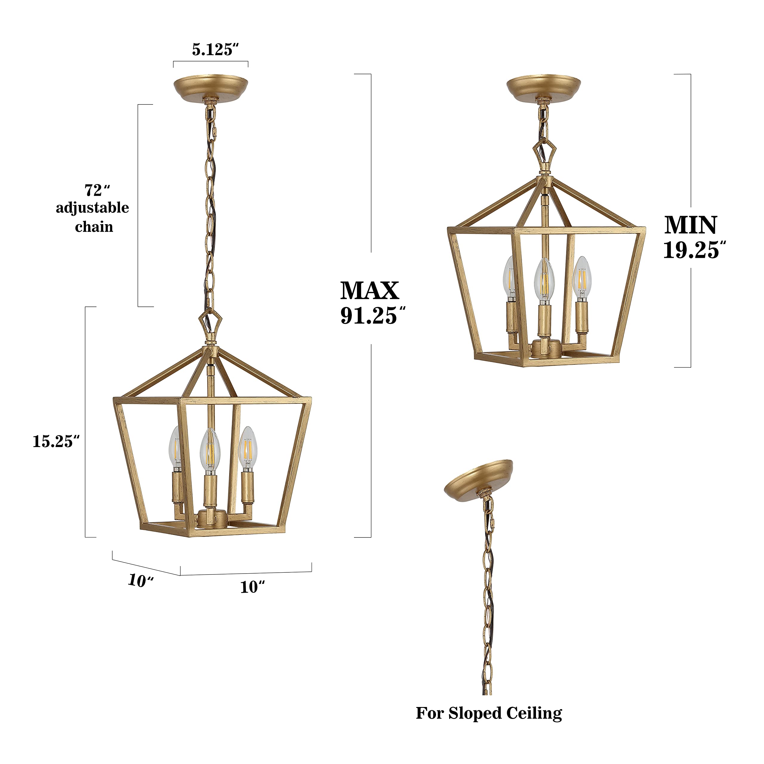 Jonathan Y Jyl7601B Pagoda Lantern Dimmable Adjustable Metal Led Pendant Classic Traditional Farmhouse Dining Room Living Room K