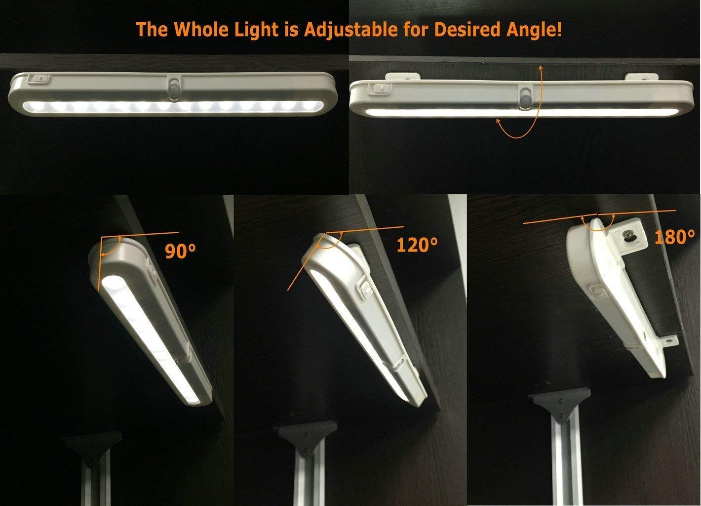 Bls Led Closet Light T01L - Super Bright 20 Led Motion Sensor, Battery/Dc Powered, 6000K Clean White, 2 Pack