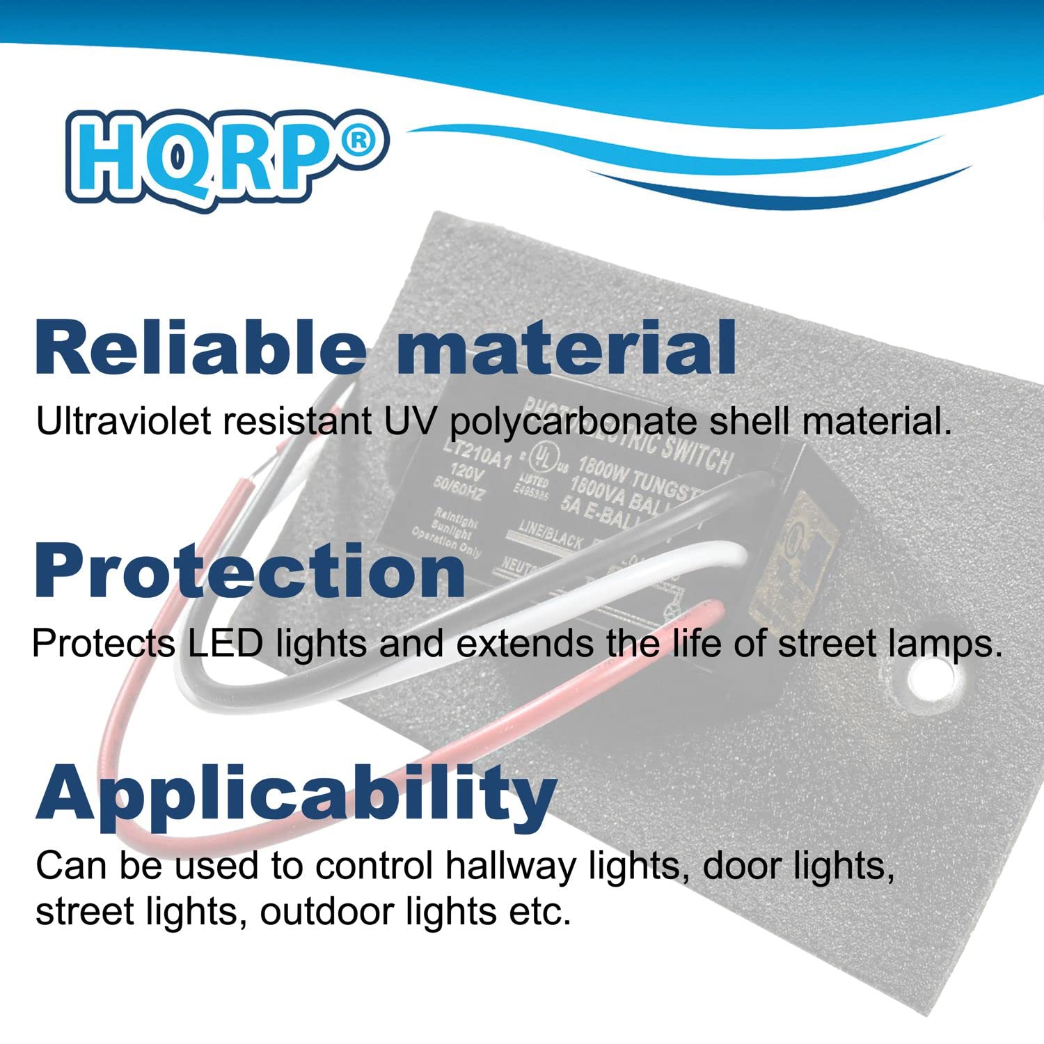 HQRP Photocell Thermal Light Sensor, Dusk to Dawn Control, Wire-in Switch, Model 887774704122214, 1-Pack