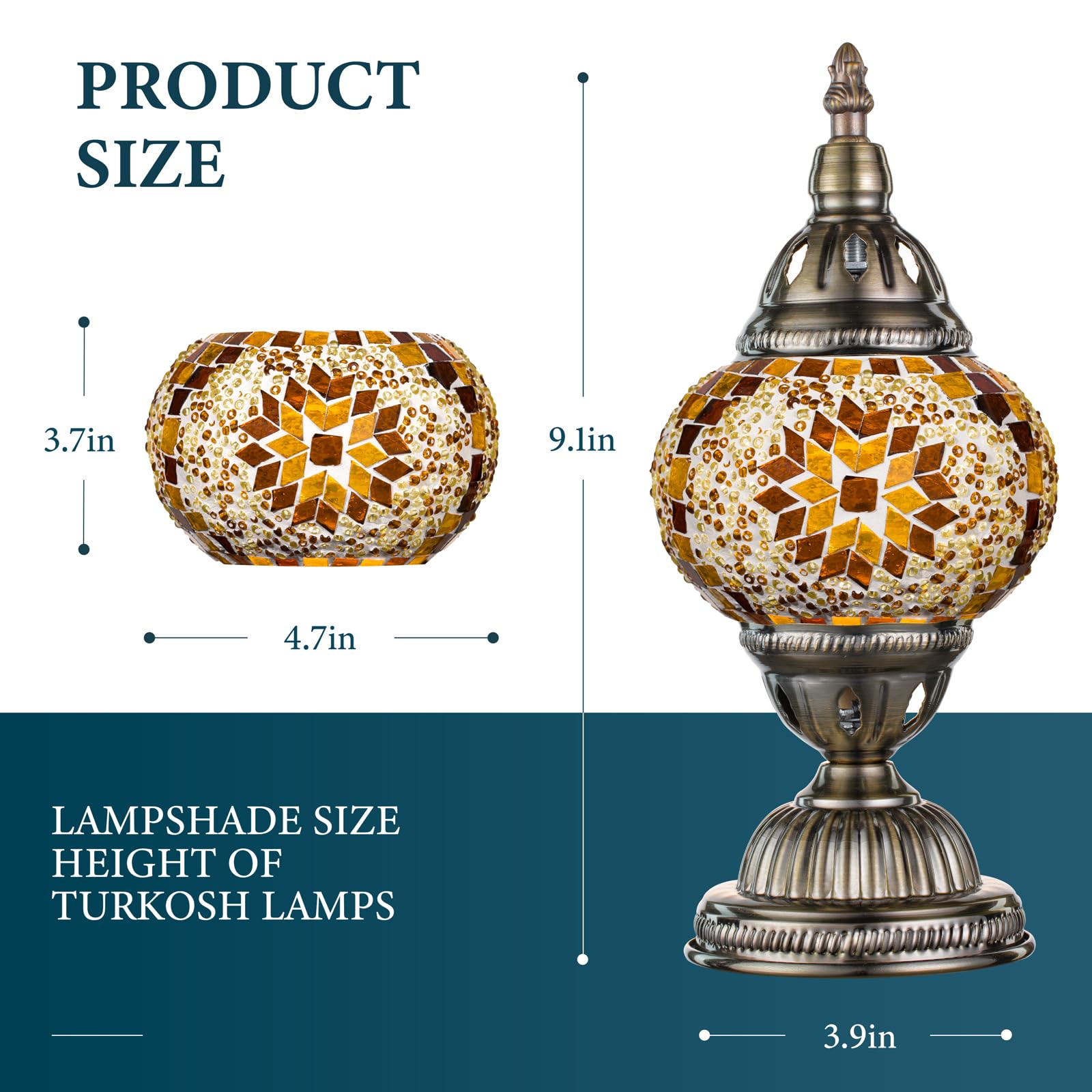 Marrakech Turkish Table Lamp With Bronze Base