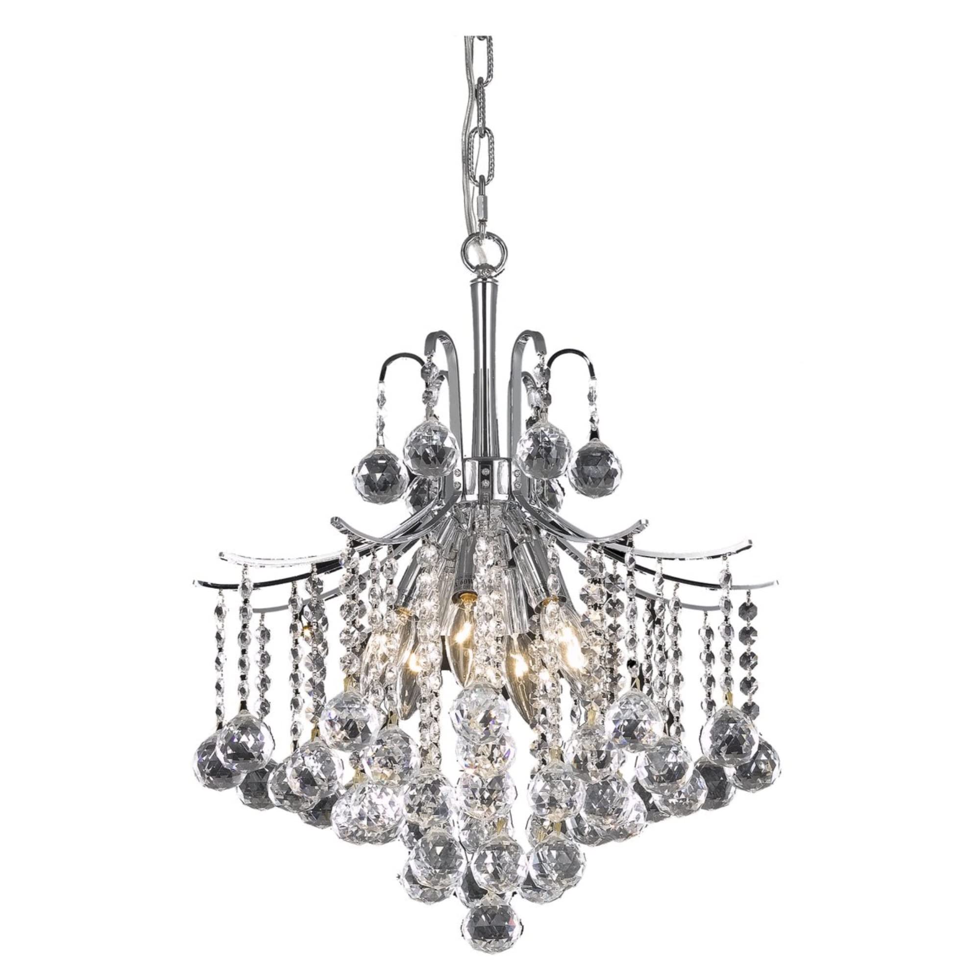 Elegant Lighting Living District Indoor Modern Home Decorative Bright Ceiling Amelia Collection Pendant D17in H20in Lt:6 Chrome Finish