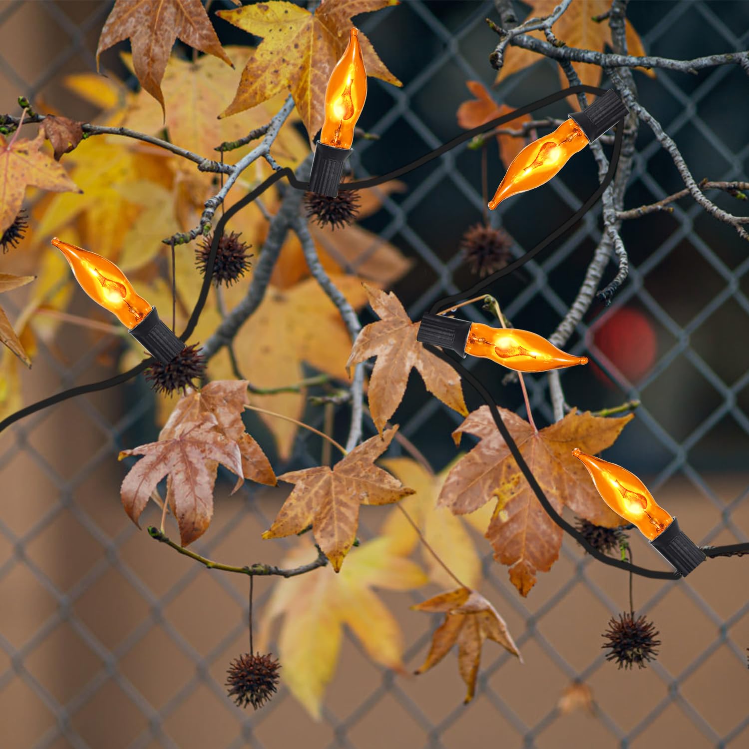 25 Pack Christmas String Light Bulbs, C7 Clear Orange Light Replacement Bulbs For Christmas Lights Indoor, Orange Light Bulb Fit