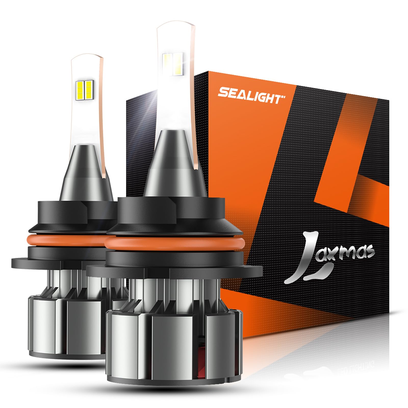 SEALIGHT 9004 LED Bulbs, L2 HB1 24,000LM Super Brightness 6000K Cool White Bulbs, IP68 Waterproof, Plug and Play, 15000RPM Turbo