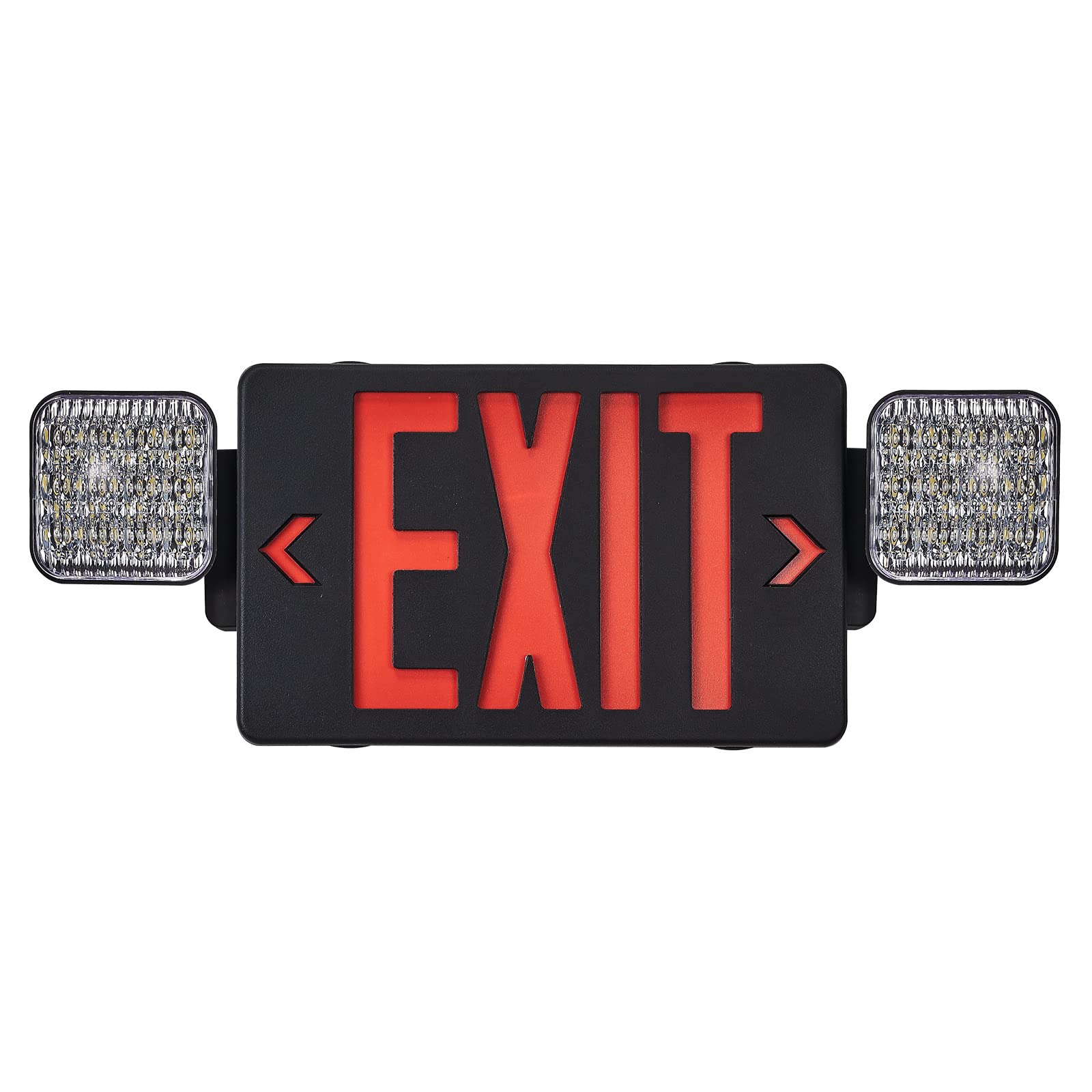 TANLUX LED Emergency Exit Light with Battery Backup, UL Listed, Black Housing, 1 Pack, Model TL-EX327BK-1