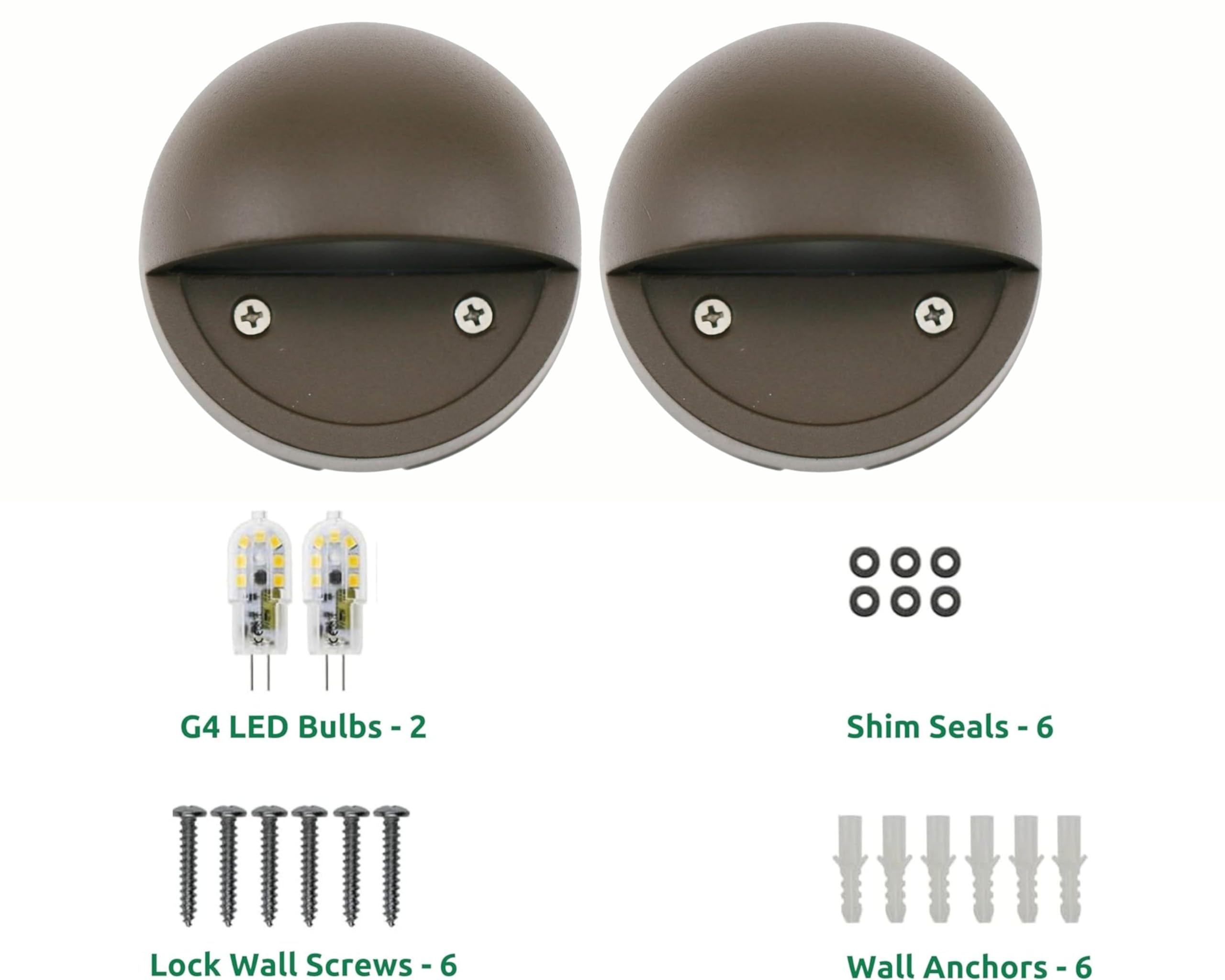 Lumina Lighting 2W Led Deck Lights (2 Pack) | Low Voltage Landscape Deck Lights Waterproof - 12V 3000K Outdoor Patio Lighting St