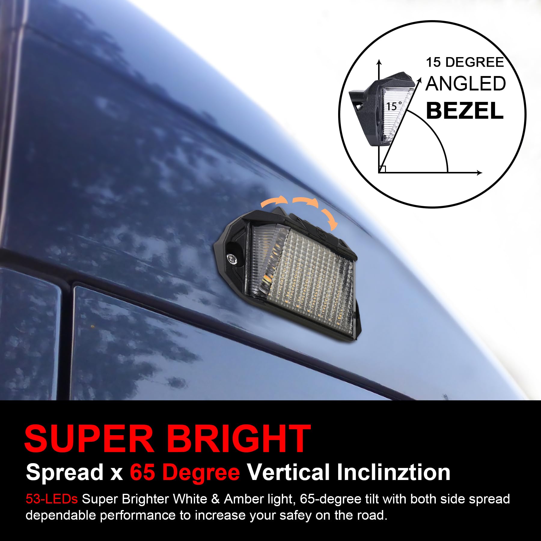 POVTOR RV Exterior LED Light, 39 LED Porch Light With 1300LM White/1000LM Amber 12V Lights Replacement Kits for Trailers Campers