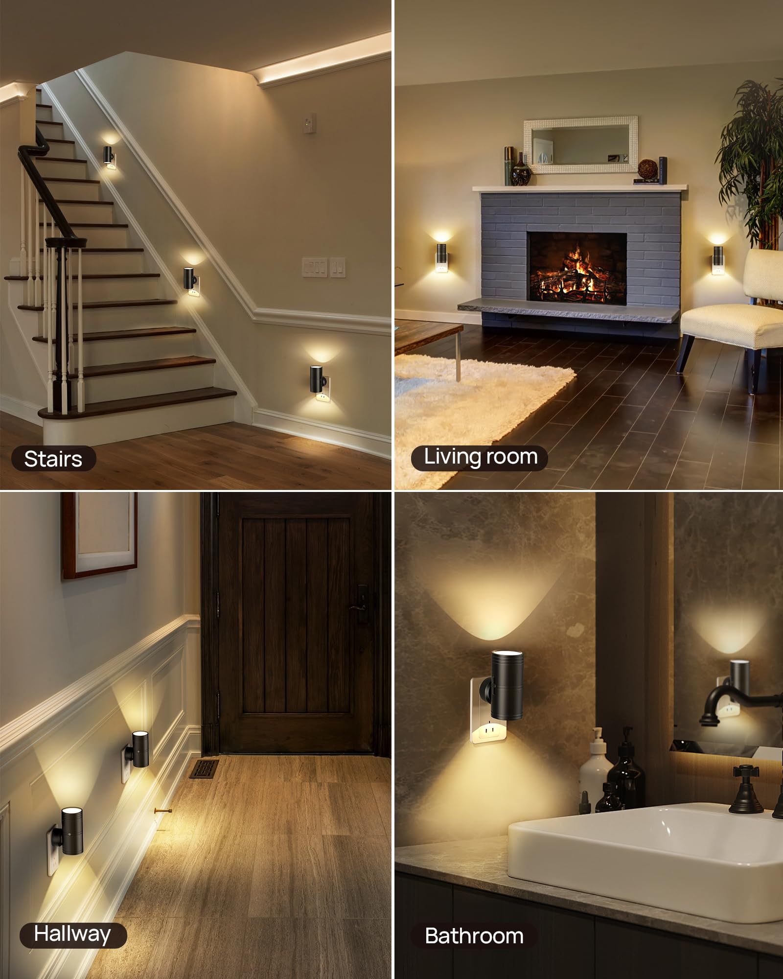 Night Light Plug In To Wall, 2-Pack Dimmable Led Night Light With Dusk To Dawn Sensor, 3000K Soft White - Modern Nightlight For