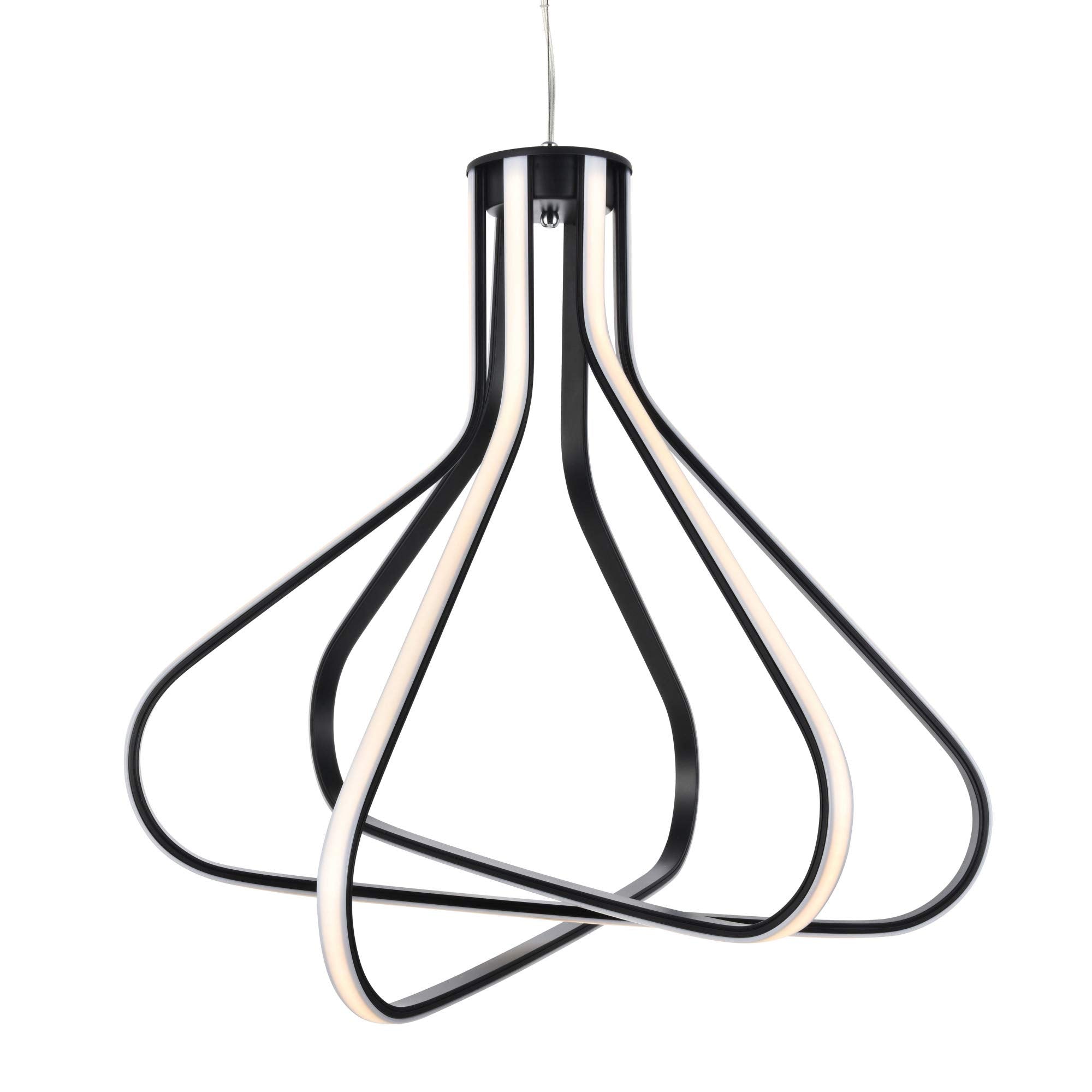Elegant Lighting Dahlia 3-Light Black Metal Pendant Light Fixture
