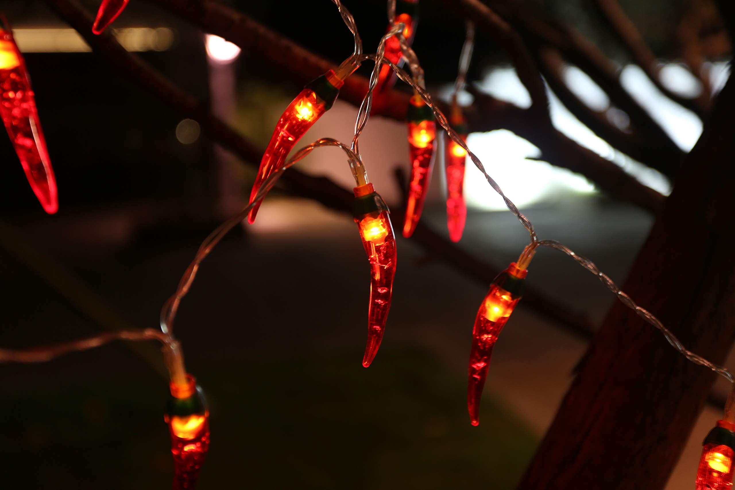 Okba 2Pack Red Chili Pepper String Lights,40 Led Pepper String Lamp Indoor Kitchen Decor Outdoor Mexican Decorations Light, Battery Powered For Chinese New Year,Holiday Party,Christmas Home Decor