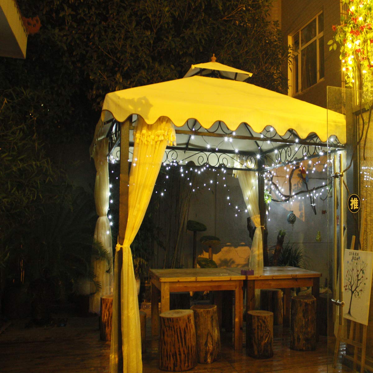 LALAPAO Solar String Lights 400 LED 144FT White Outdoor Waterproof Christmas Lights Model 840