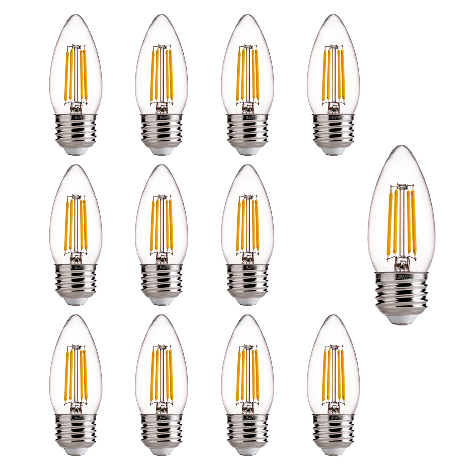 Alampever E26 Led Bulb 60 Watt, B11 Chandelier Light Bulbs, 2700K Soft White Candelabra Led Bulbs, 12 Pack Candle Light Bulbs