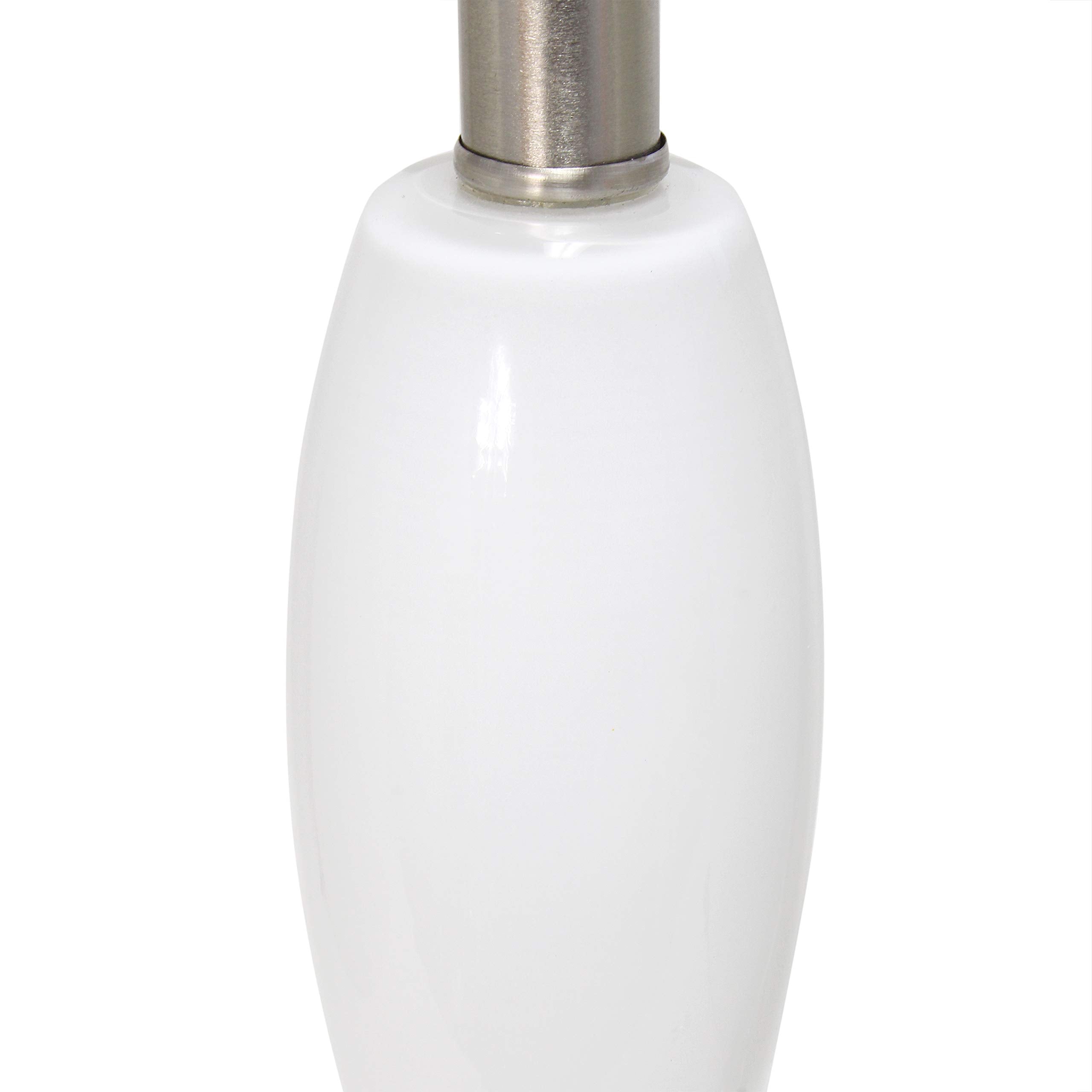 Elegant Designs LT3315-WHT Contemporary Glass Table Lamp, White, Curved Design