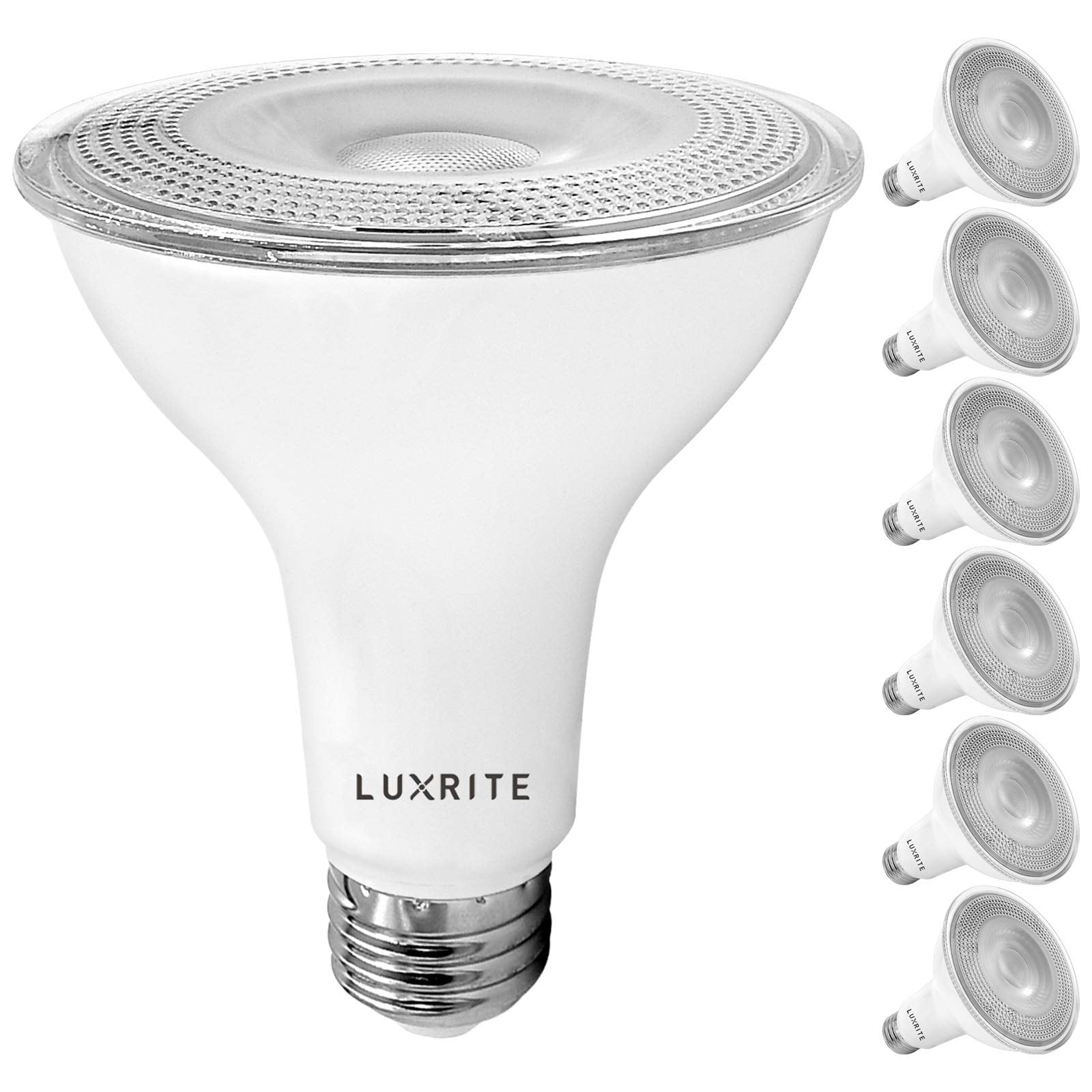 LUXRITE LED PAR30 Flood Light Bulb, 75W Equivalent, 11W Dimmable, 850 Lumens, 2700K Warm White, 6 Pack, E