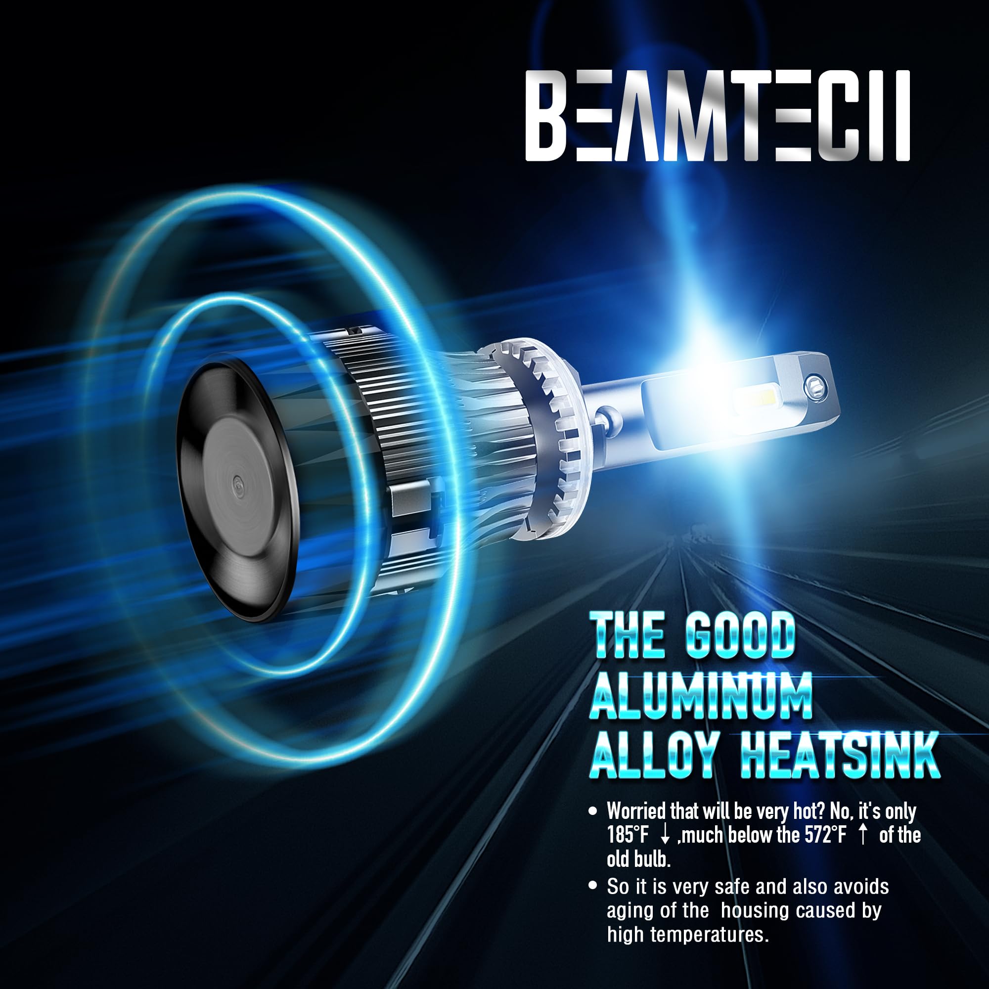 BEAMTECH 880 Fog Light Bulb, 6500K Aluminum Small Size, Model 880, Suitable for ATV/UTV