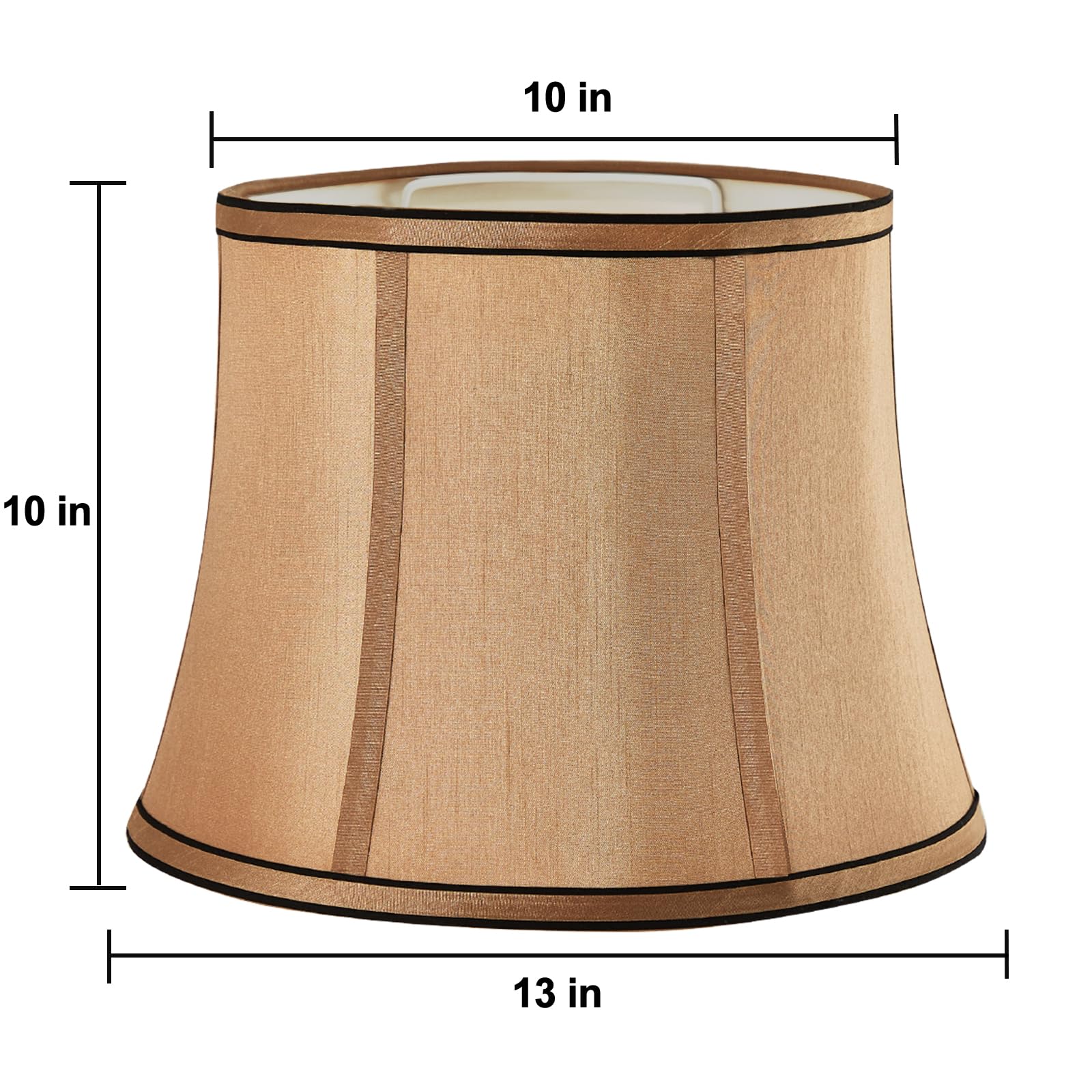 Luvkczc Brown Drum Lampshades Set of 2, 13"x10"x10", Fabric, Royal Design, Harp Holder Included