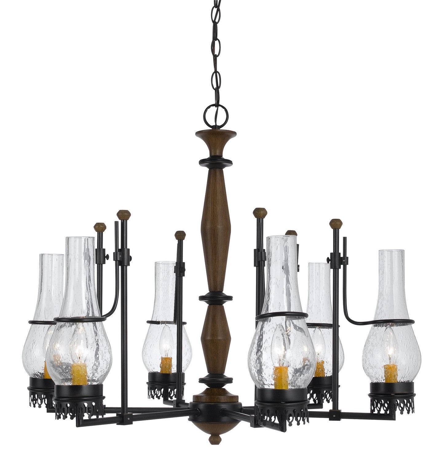 Cal Lighting FX-3564/6 Americana Six Light Chandelier from Trenton Collection in Bronze/Dark Finish, 30.00 inches, Brown, 30X30X25