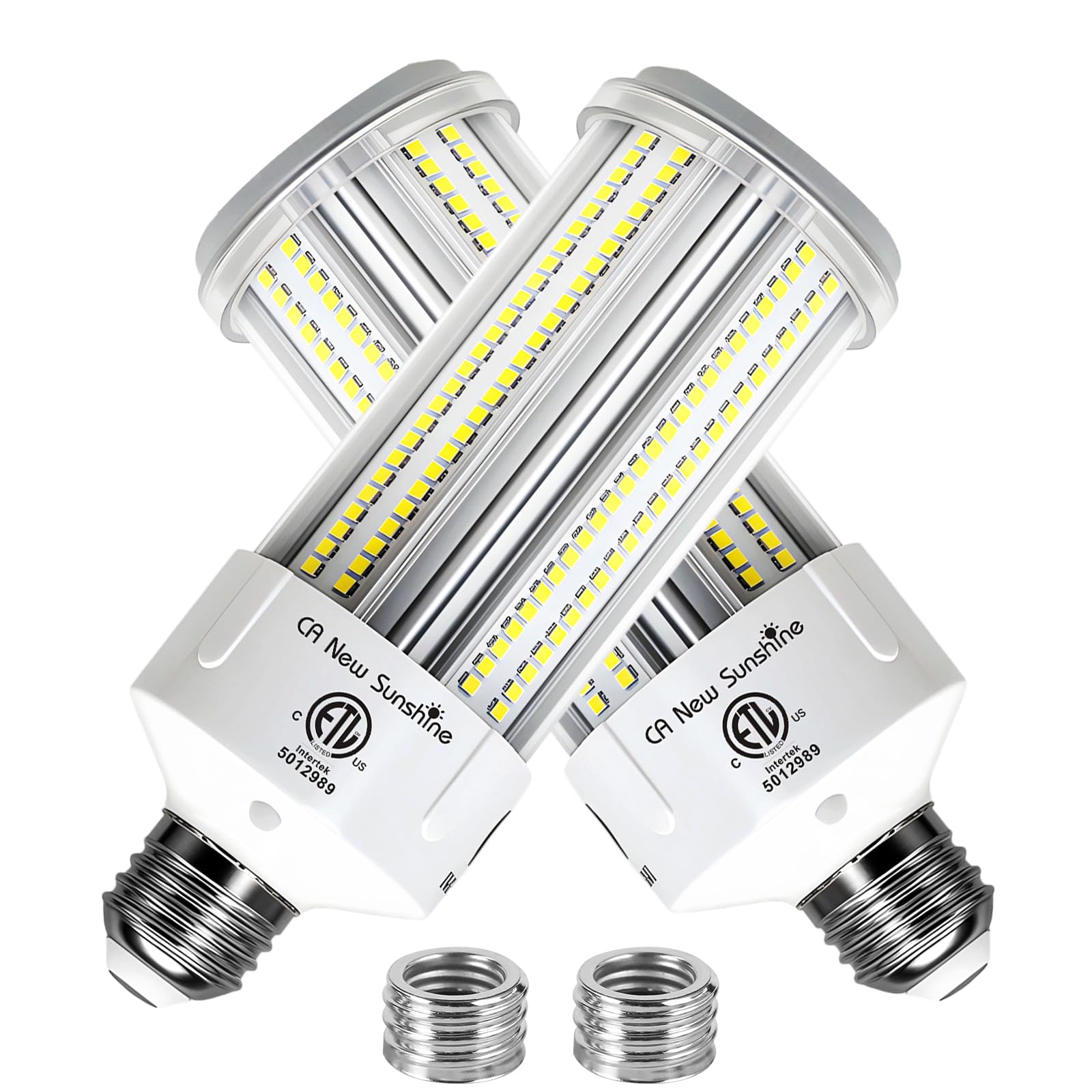 CA New Sunshine 1000W Equivalent LED Corn Light Bulb, 2-Pack, 15000LM, E26/E39 Base, Daylight White, Model CCL
