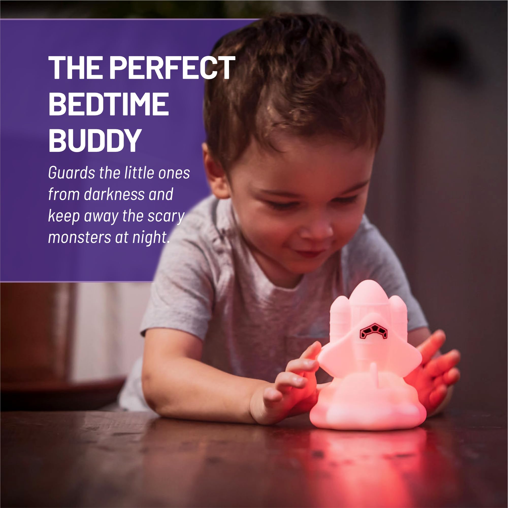 Lumipets Space Rocket Night Light - Silicone Nursery Lamp for Kids, Kawaii Design, Perfect for Baby and Toddler Rooms
