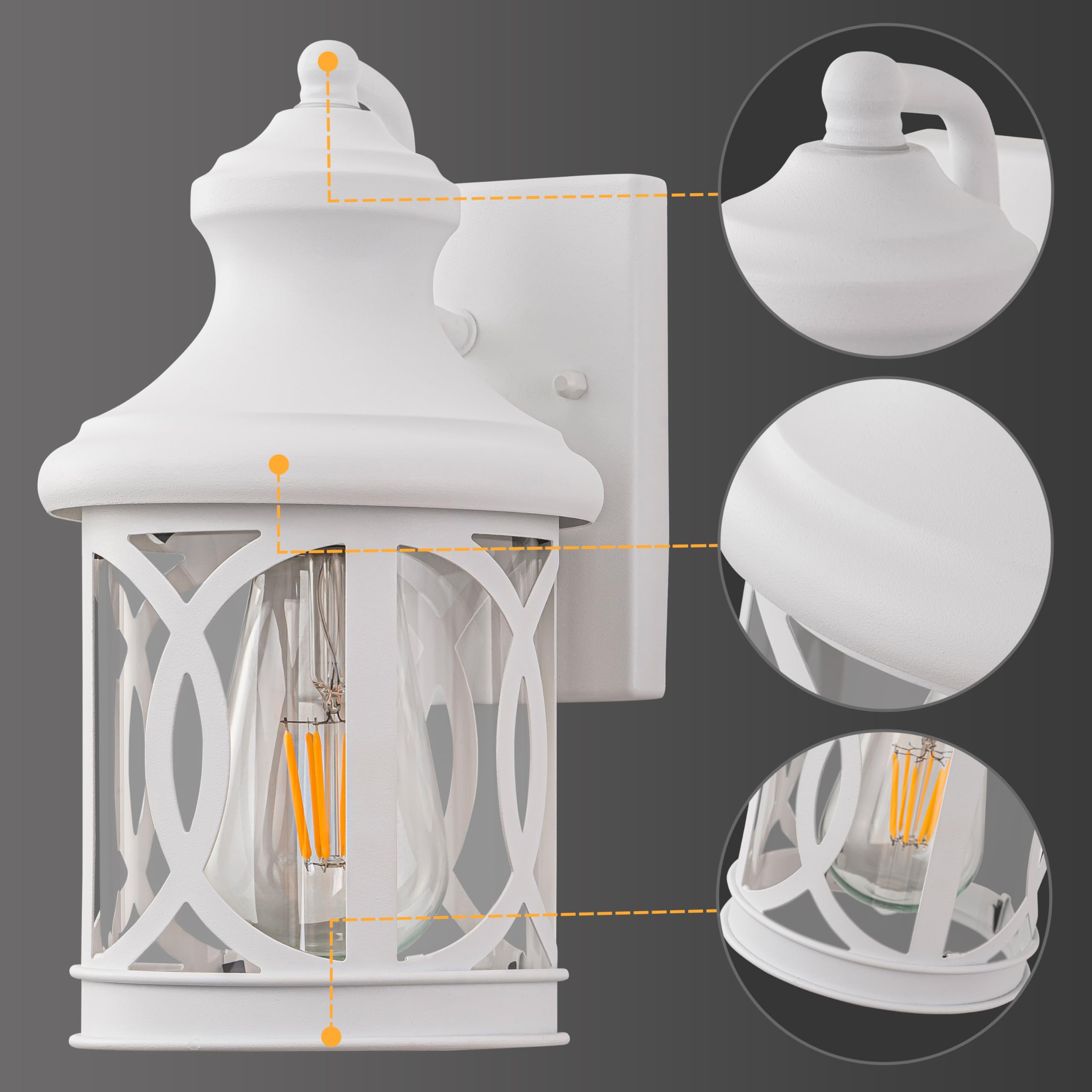 Laplusbelle Outdoor Wall Sconce, White Modern Outdoor Wall Lights, Waterproof Exterior Light Fixture Porch Sconces, Outdoor Ligh