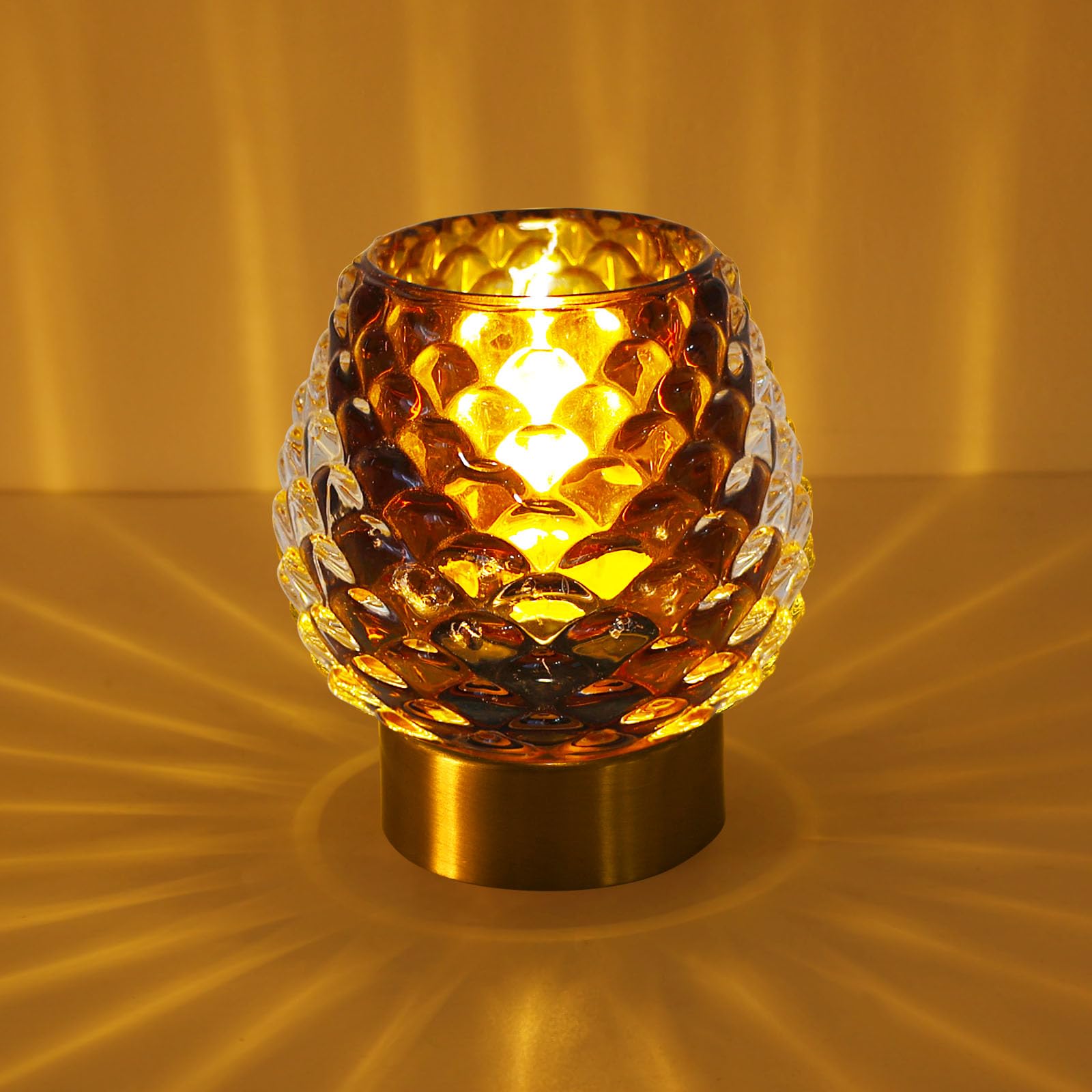 MiuBrty Portable LED Table Lamp with Auto-Off Timer - Battery Operated, Cordless & Pinecone Modeling Design - Ambient Night Ligh