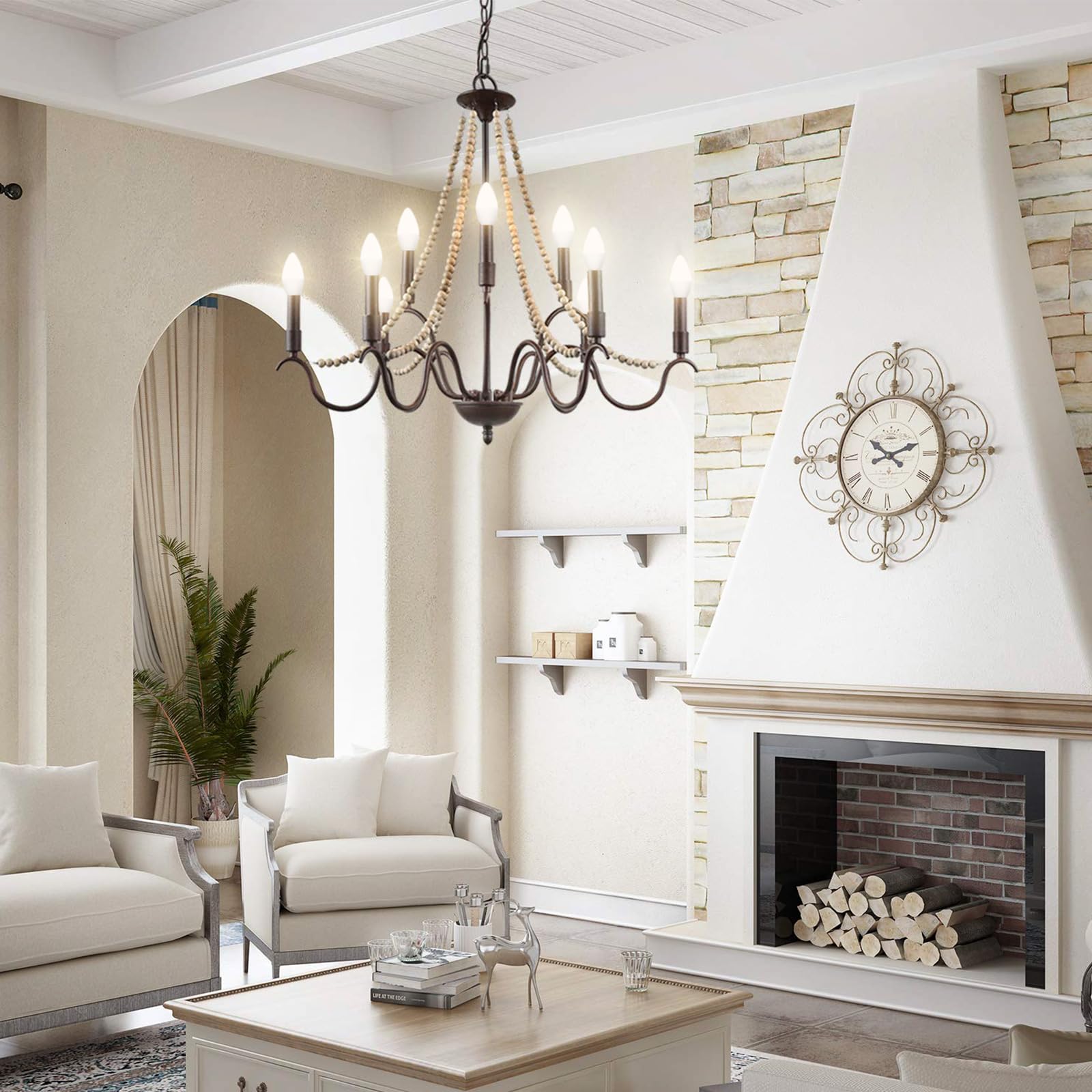 Maxvolador E12 Led Candelabra Light Bulbs 60W Equivalent, 4000K Neutral White 600 Lumens Chandelier Bulb, 6W B11 Candle Base, Non-Dimmable, Pack Of 6