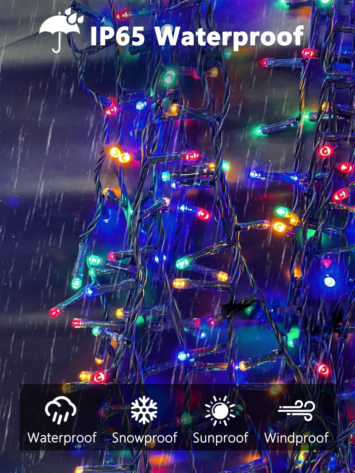 6 Pack 600 Led Solar String Lights For Outside  Solar Christmas Lights With 8 Lighting Modes  Waterproof Green Wire Solar String Lights Outdoor For Tree Xmas Party Garden Yard Decorations (Mutilcolor)