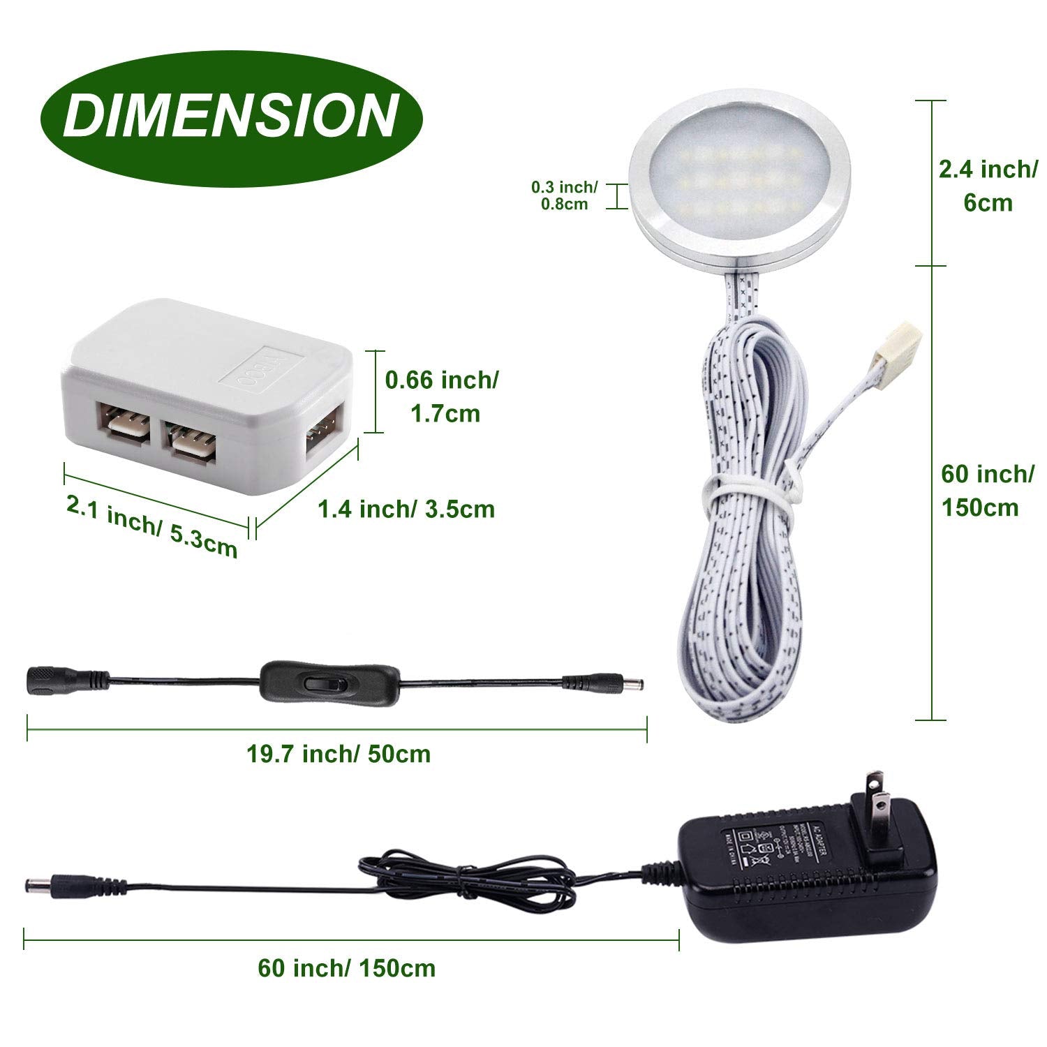 AIBOO RGBWW Color Changing LED Puck Lights Kit - 4 Lights, 12W, Remote Control, Under Cabinet Lighting