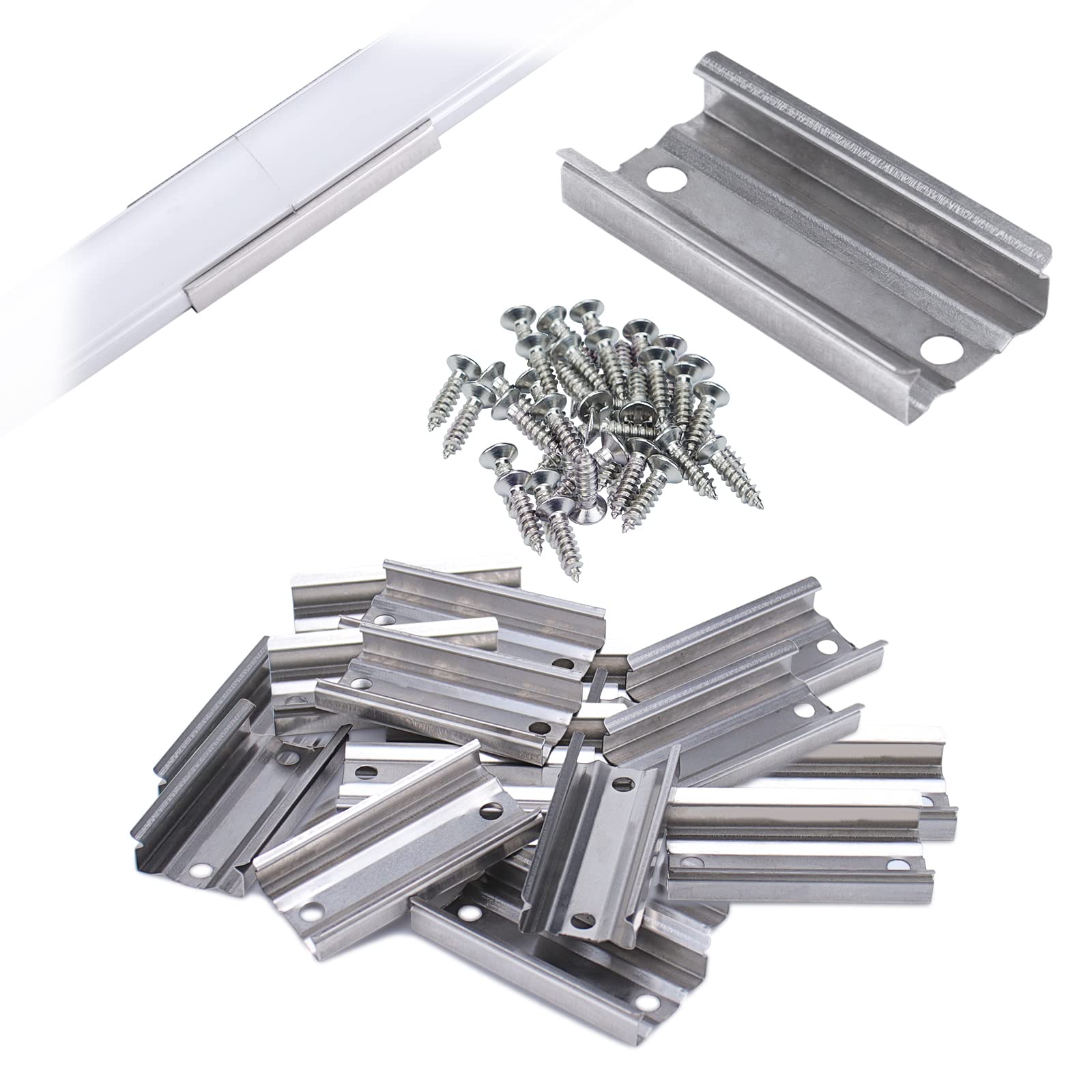 Muzata LED Channel Extension Connectors 20Pack, Aluminum, For U102/U103, Model MZZ1142
