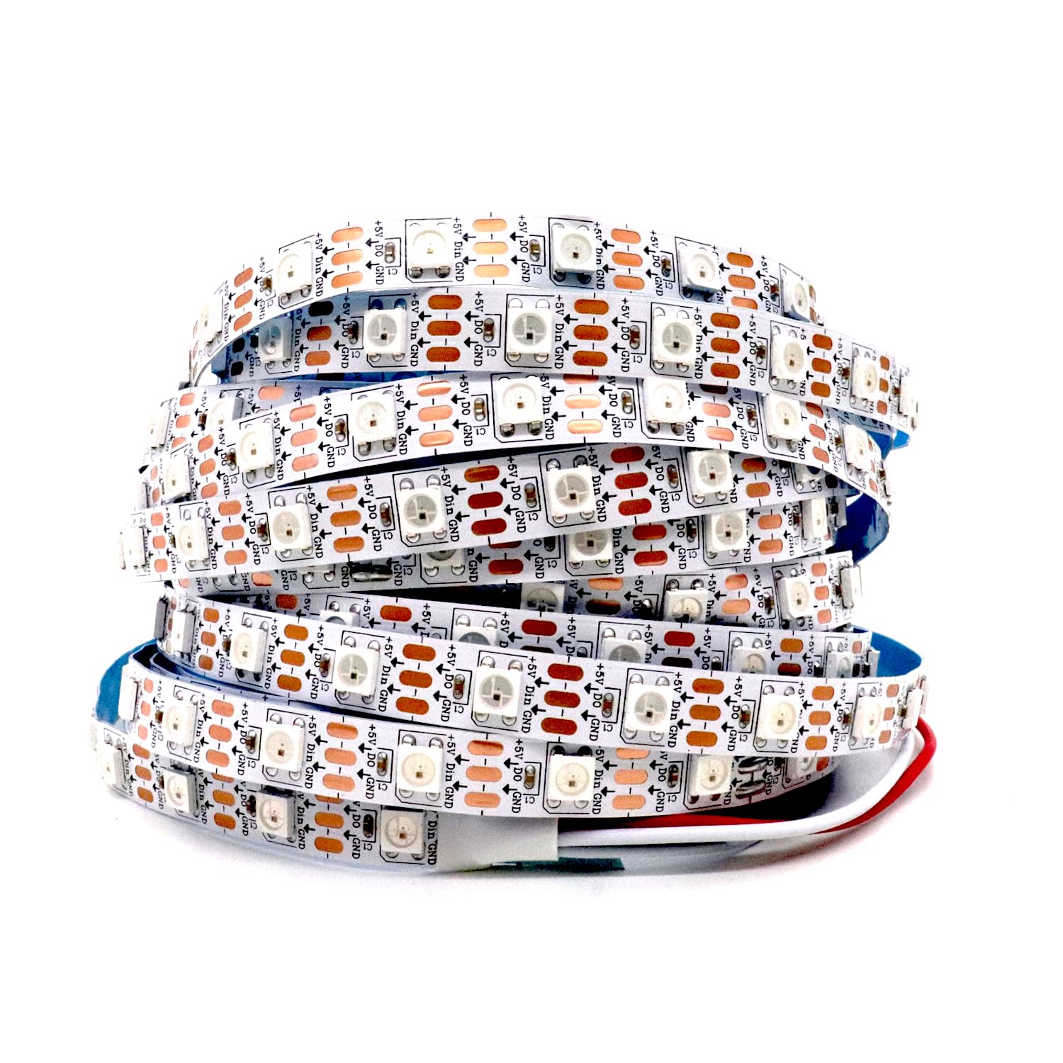 Adresuno Ws2811 Ic Led Strip 60Pixels/M 16.4Ft 300Leds Non-Waterproof White Pcb Model Aqyc-211214-7