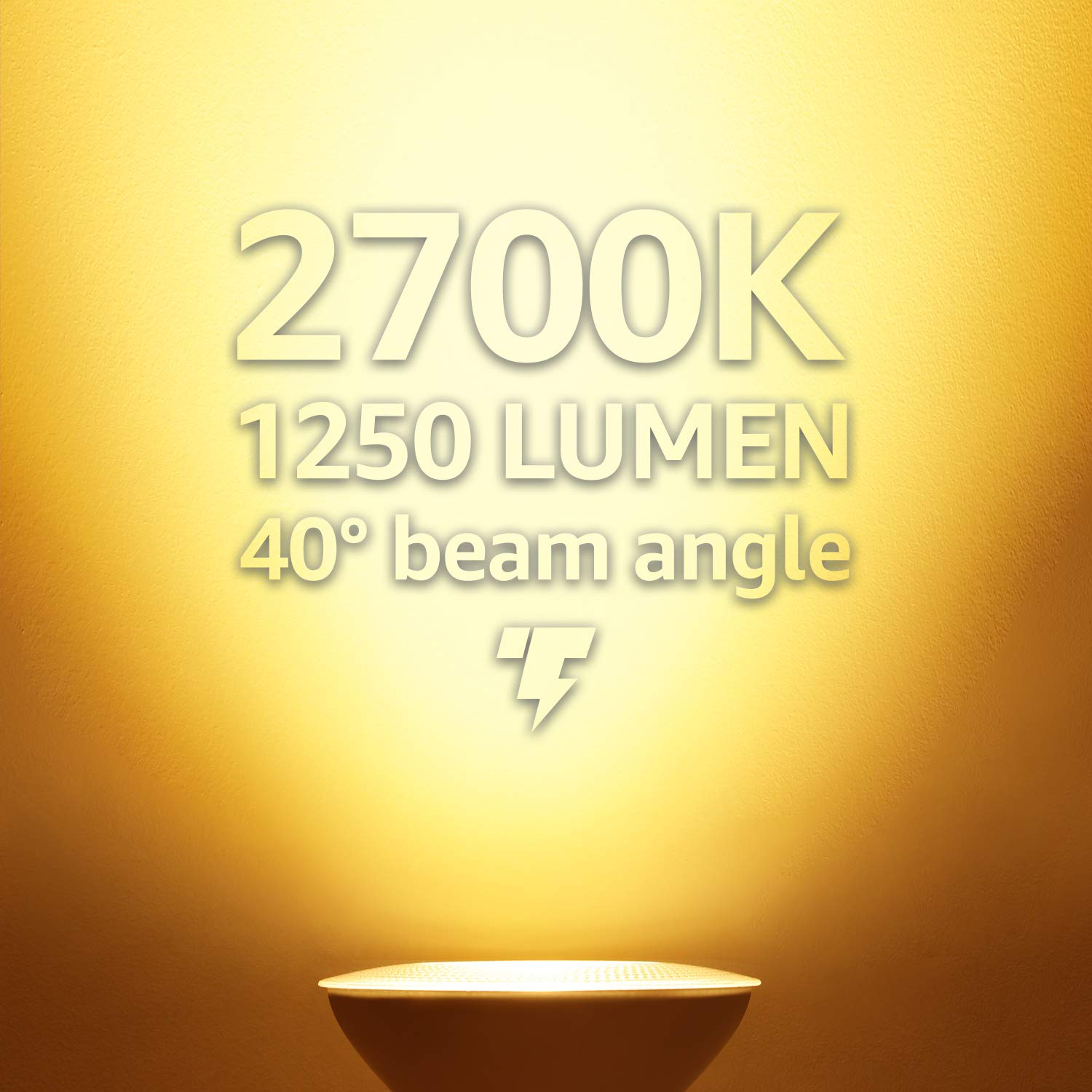 TORCHSTAR PAR38 LED Flood Light Bulbs, Dimmable, Waterproof, 120W Equivalent, 1250LM, Soft White 2700K, E26 Base, Pack of