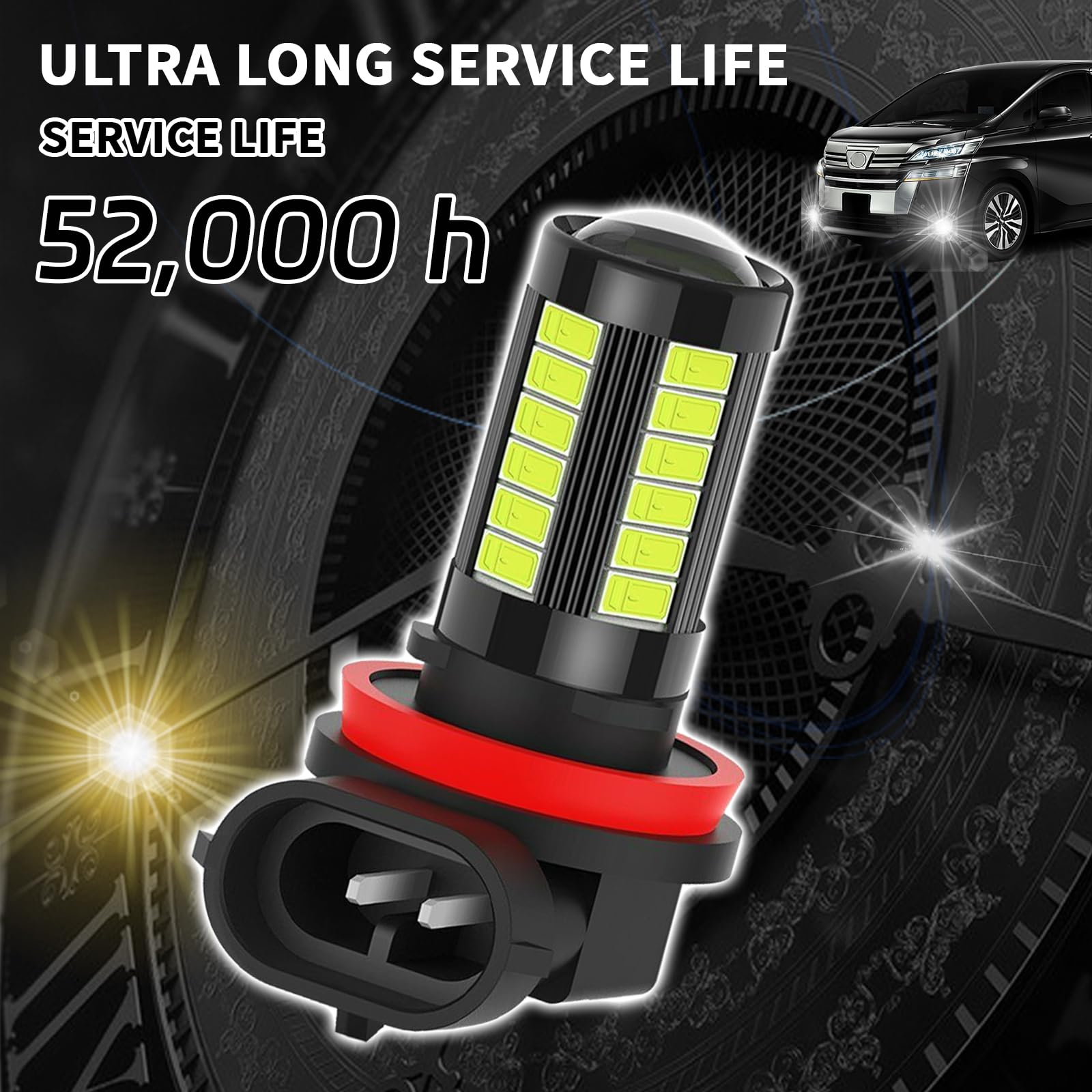 SamWinGear 2PCS LED Fog Light Bulbs H11/H8 Headlight Bulb, 12V Ice Blue Fog Lights Bulb High Bright Fog Lamps Replacements Bulbs